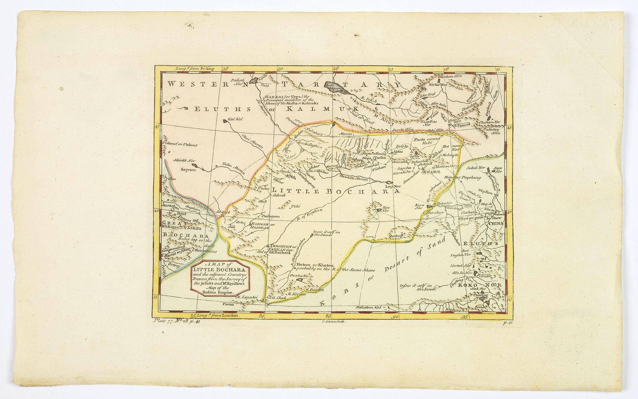 KITCHIN, Thomas., A Map of Little Bochara, and the Adjacent Countrys…, antique map, old maps