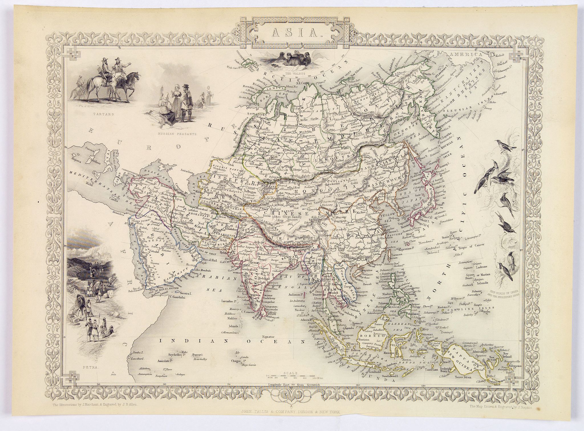 TALLIS, John., Asia., antique map, old maps