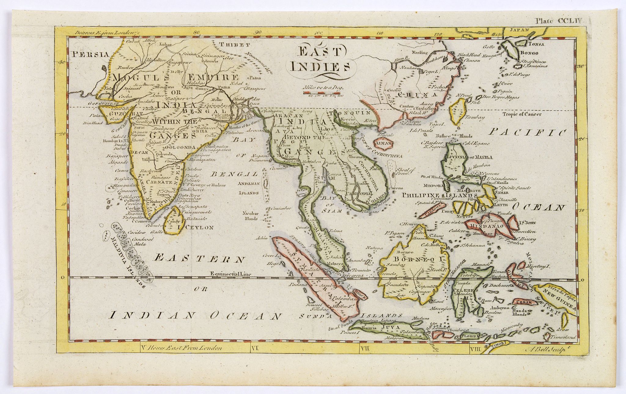 BELL, A., East Indies., antique map, old maps