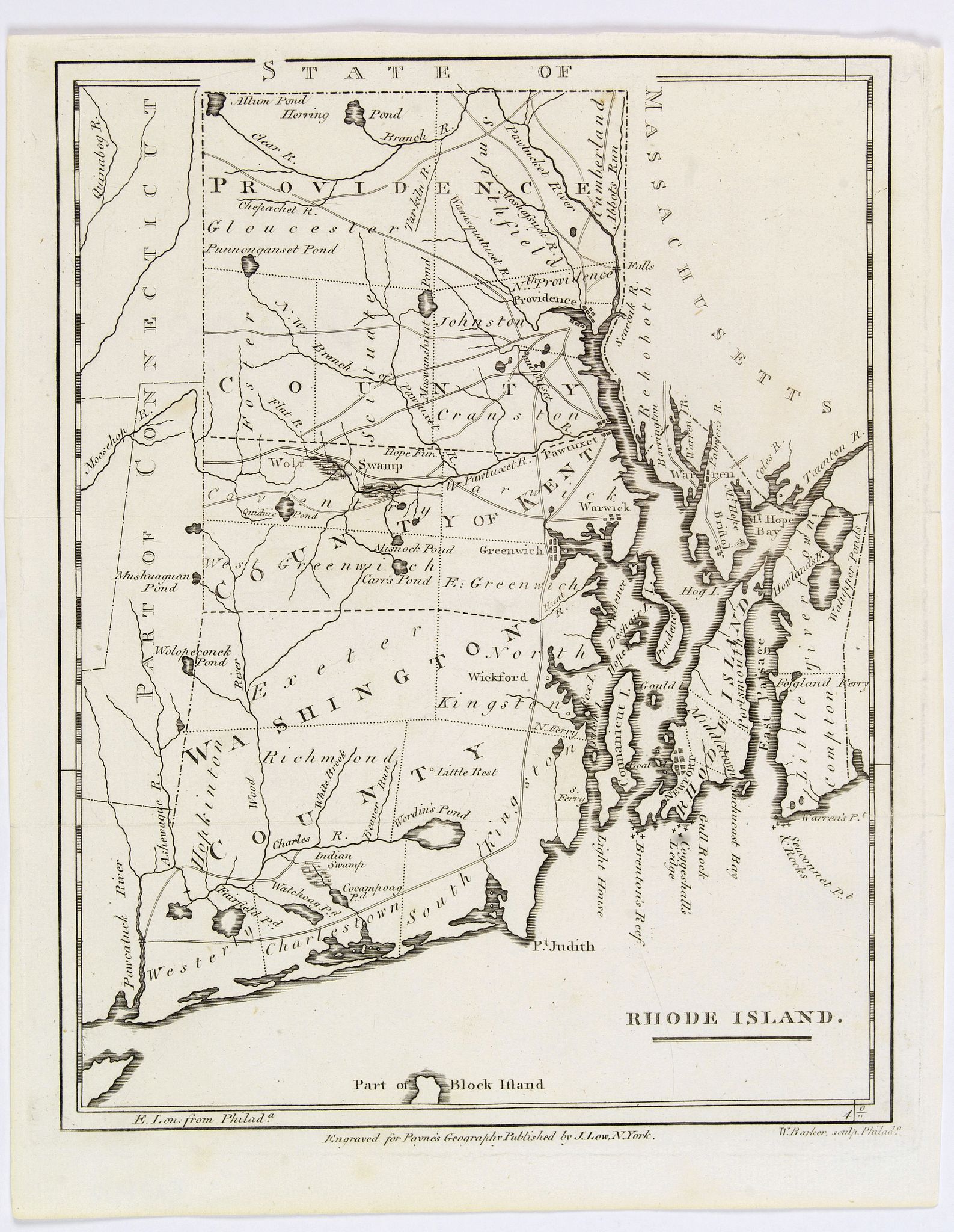 PAYNE., Rhode Island., antique map, old maps