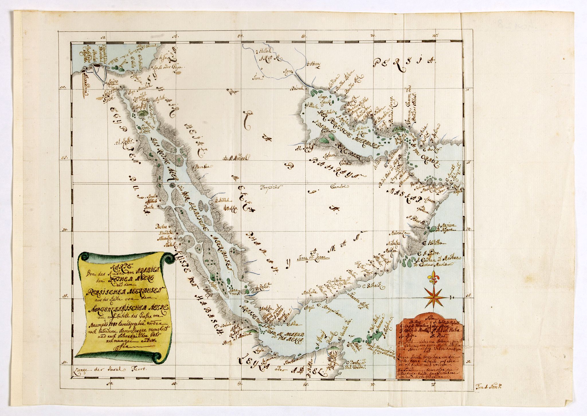 ANONYMOUS, Karte von den Kusten von Arabien . . ., antique map, old maps