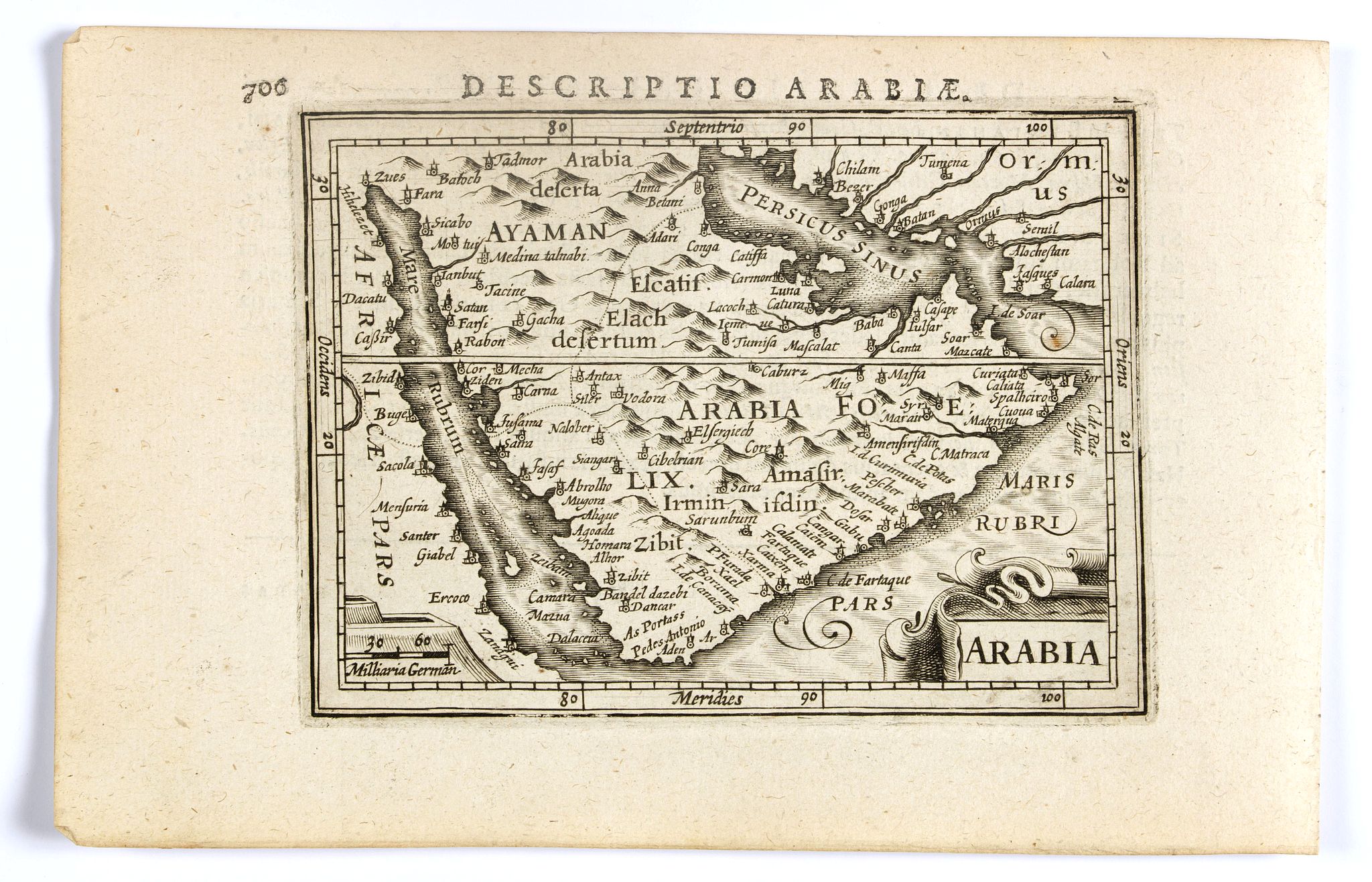 BERTIUS, P. / HONDIUS, J. II, Arabia., antique map, old maps