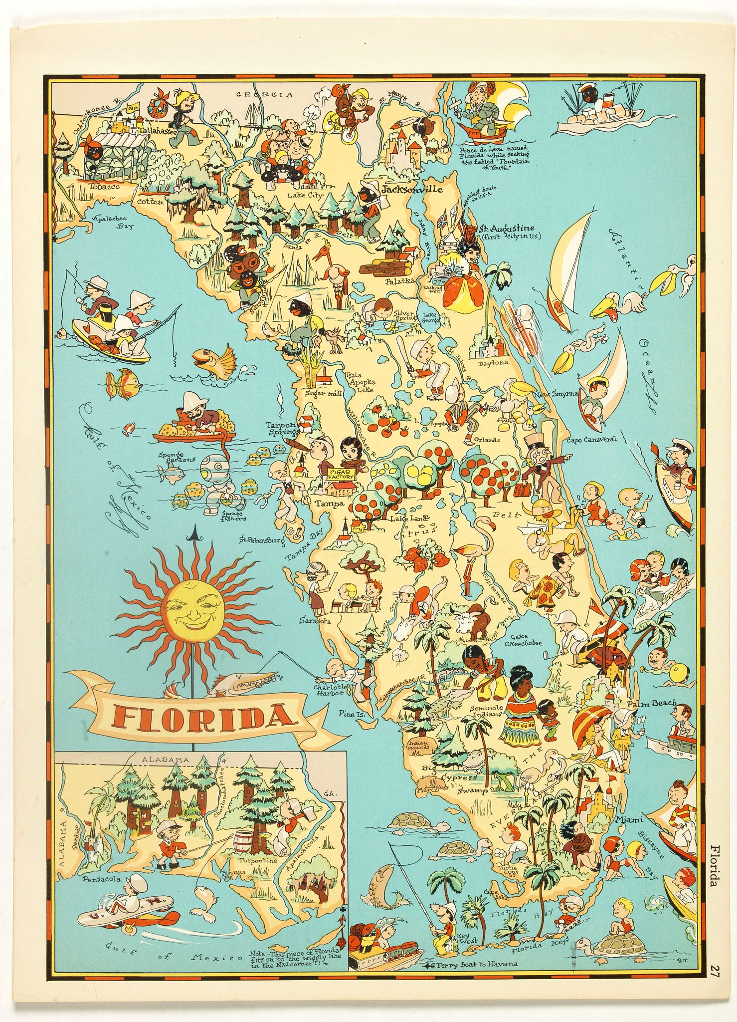 TAYLOR WHITE, R., Florida., antique map, old maps