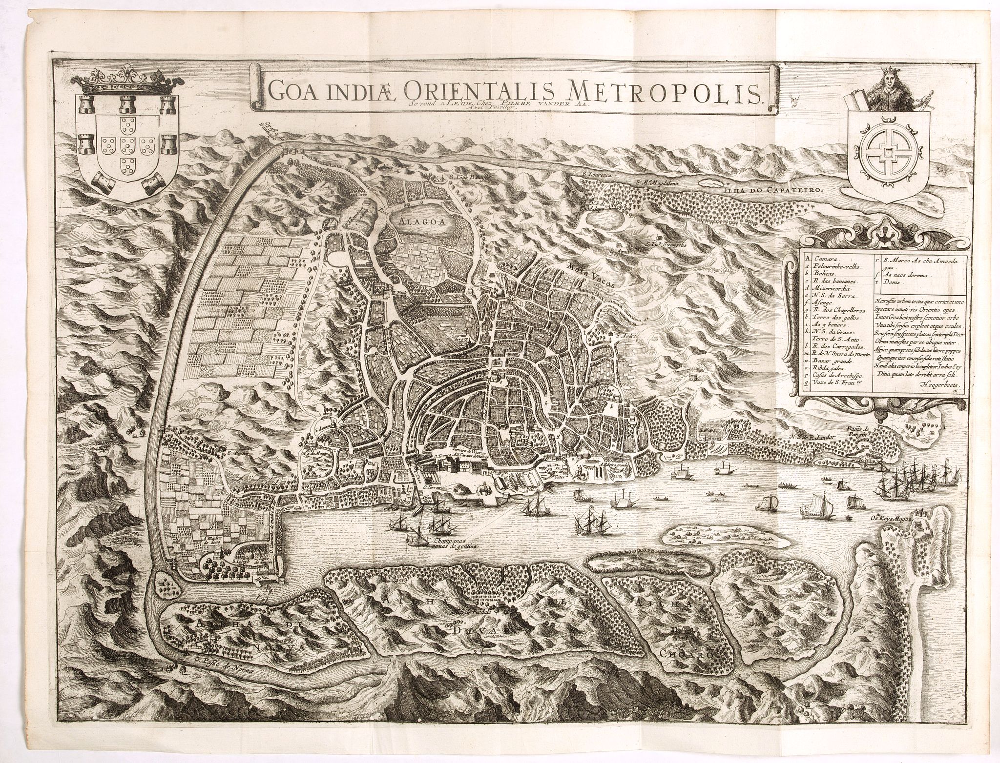 VANDER AA, P., Goa Indiae orientalis metropolis., antique map, old maps