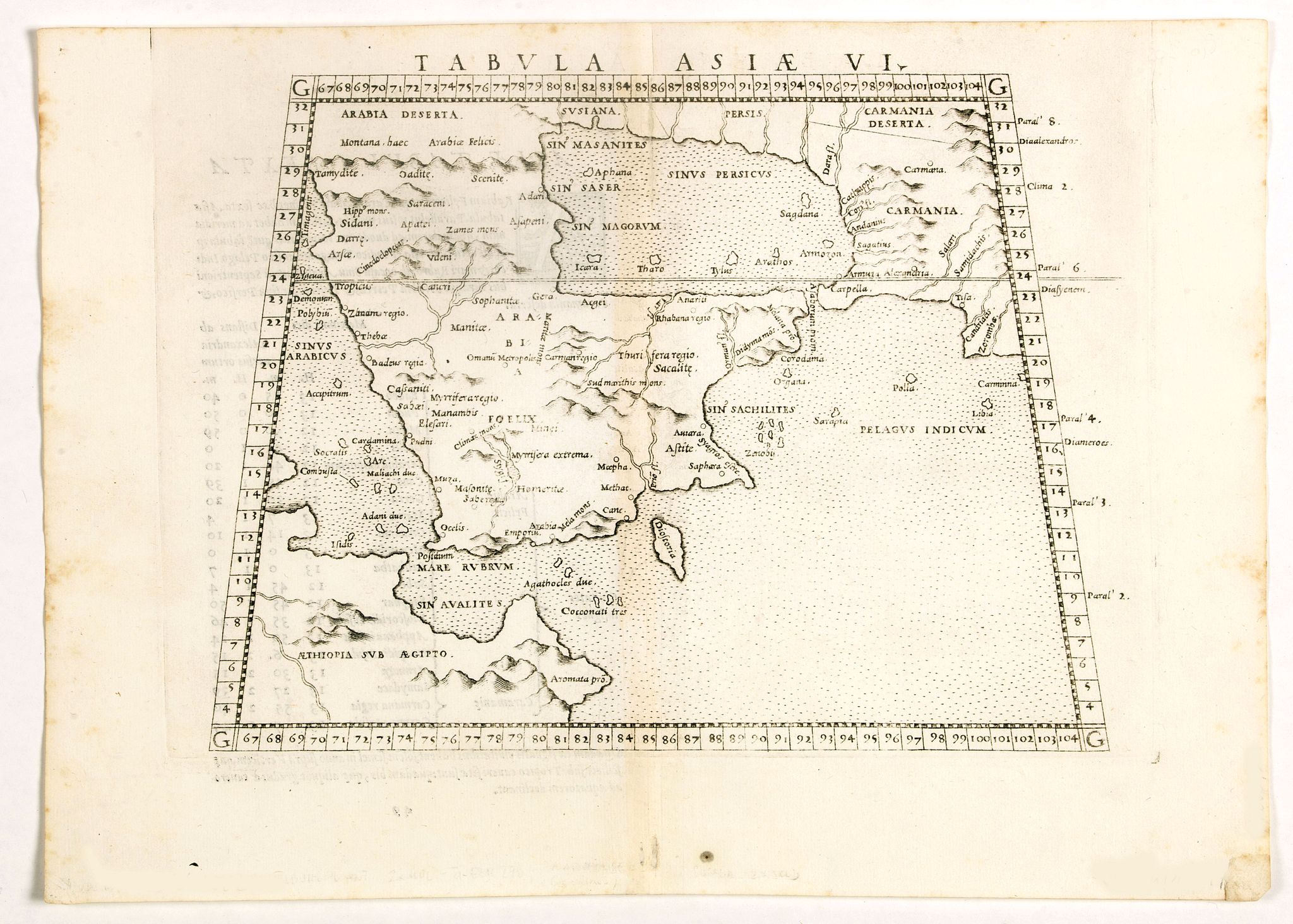 RUSCELLI, G., Tabula Asiae VI., antique map, old maps