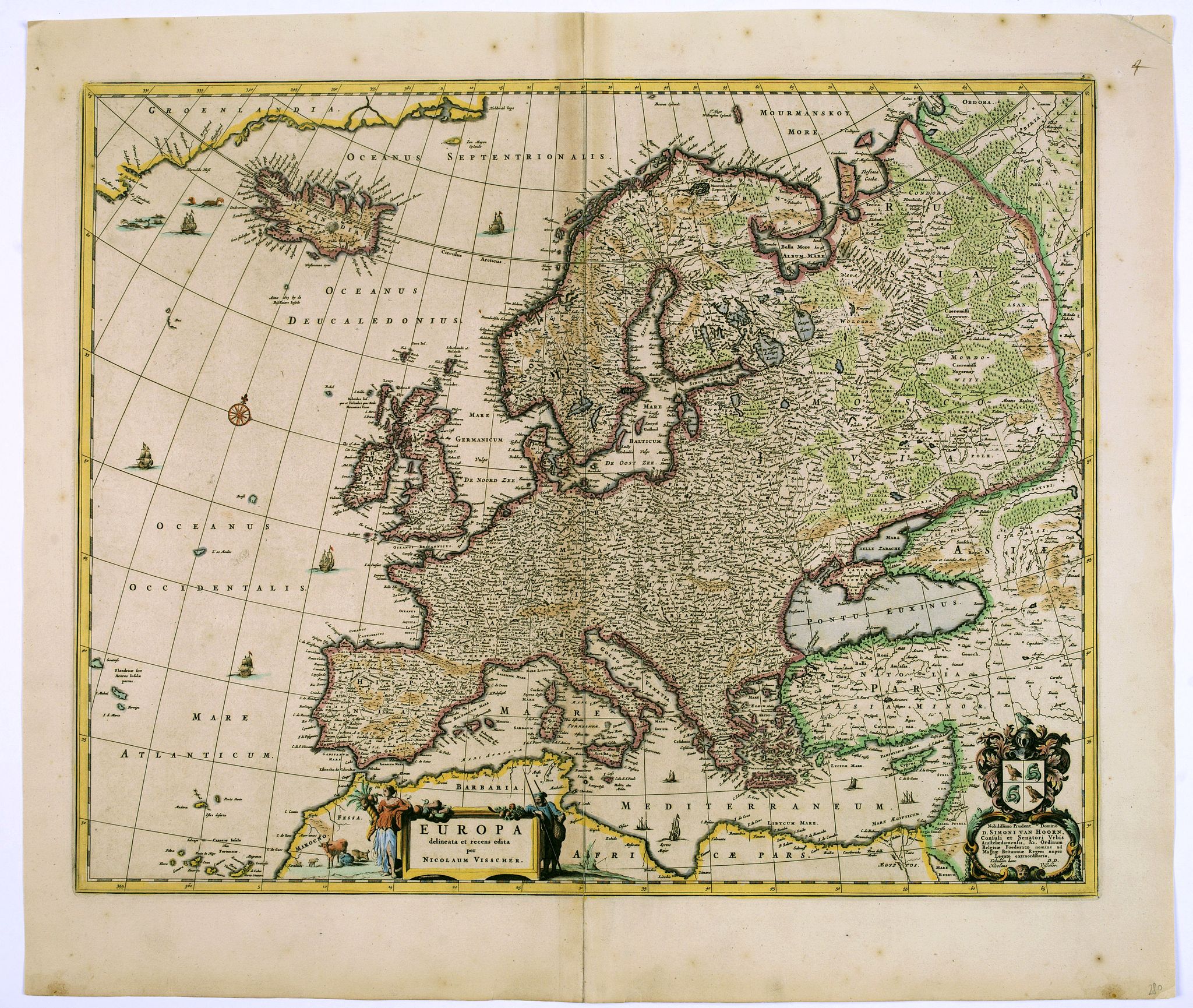 VISSCHER, N., Europa Delineata et Recens Edita., antique map, old maps