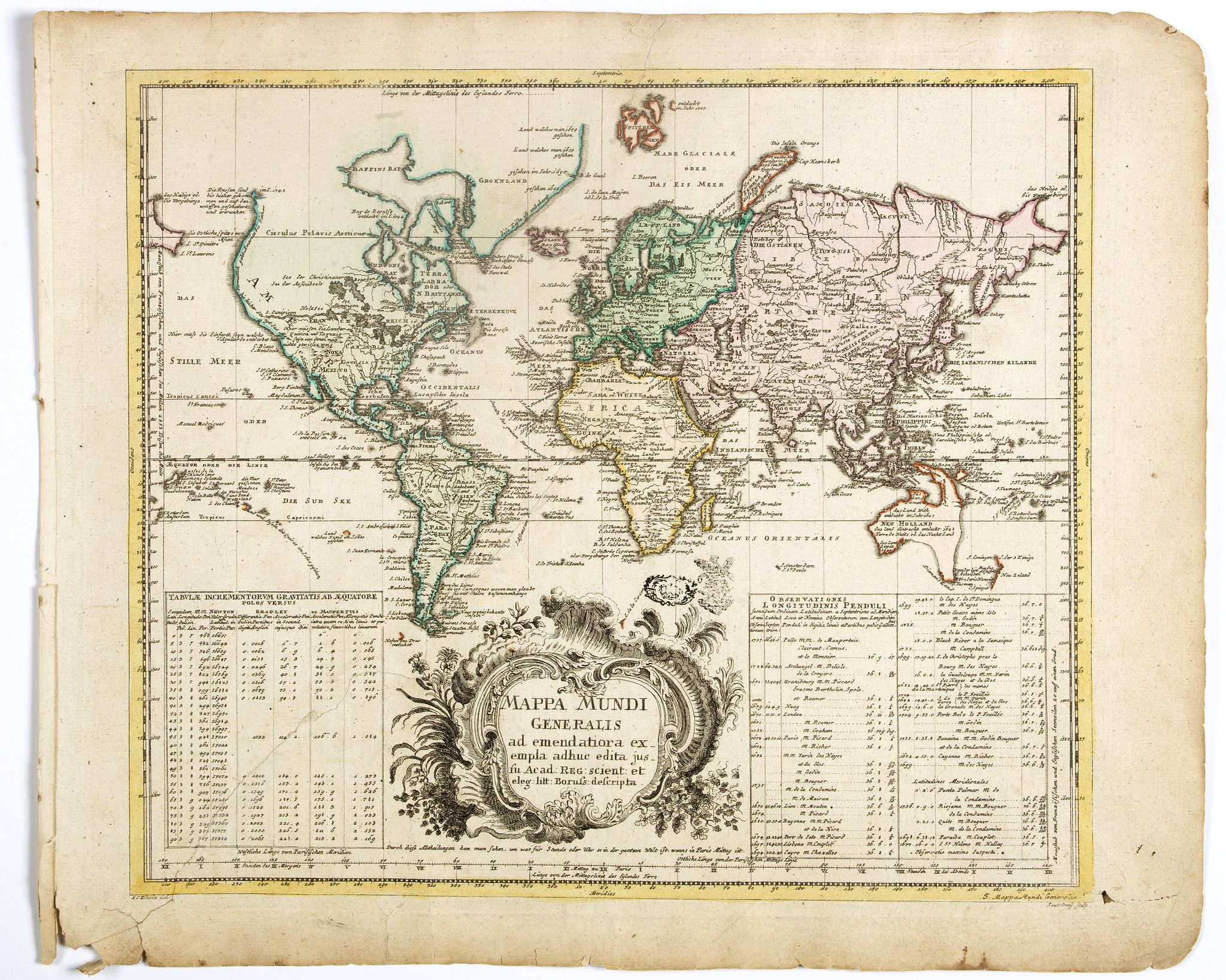 RHODE, I.C., Mappa Mundi Generalis ad emendatiora exempla adhuc . . ., antique map, old maps
