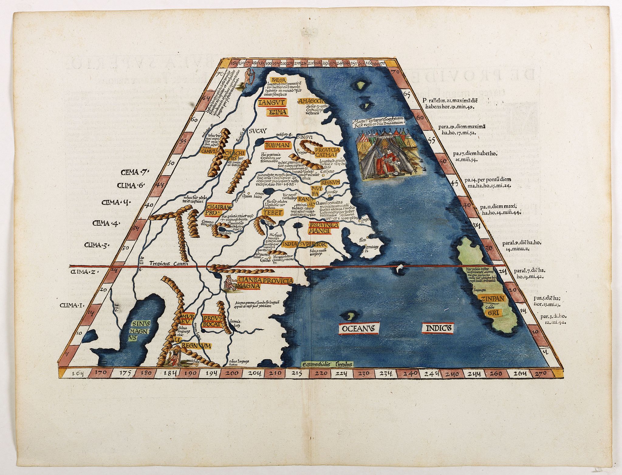 FRIES, L., Tabula Superioris Indiae & Tartariae maioris. (Modern Map of China, Japan, etc.), antique map, old maps