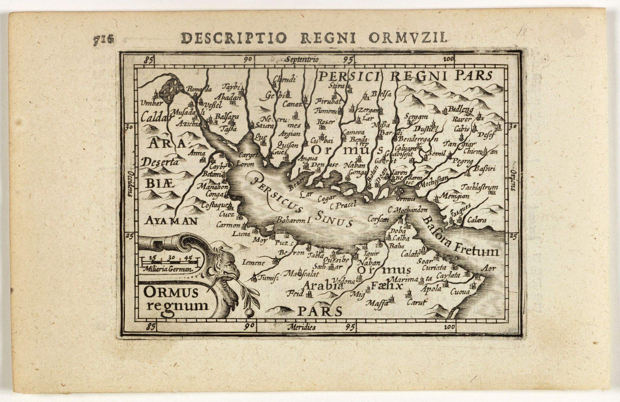 LANGENES, B. / BERTIUS, P., Descriptio Regni Ormuzii / Ormus., antique map, old maps
