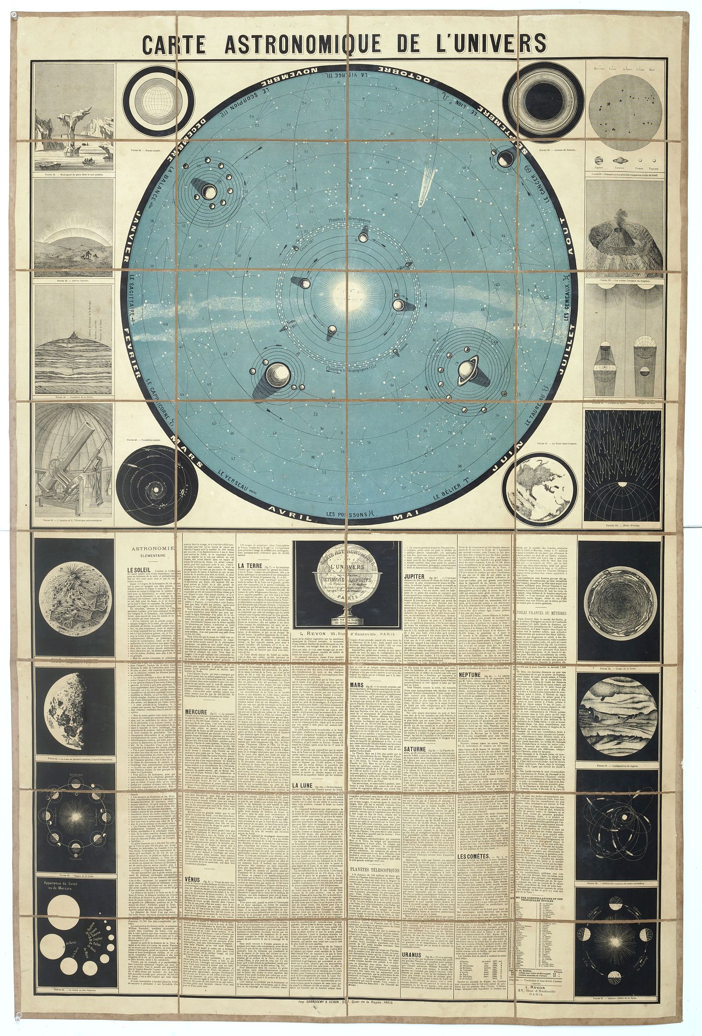 LAPORTE, E., Carte Astronomique de L'Univers., antique map, old maps