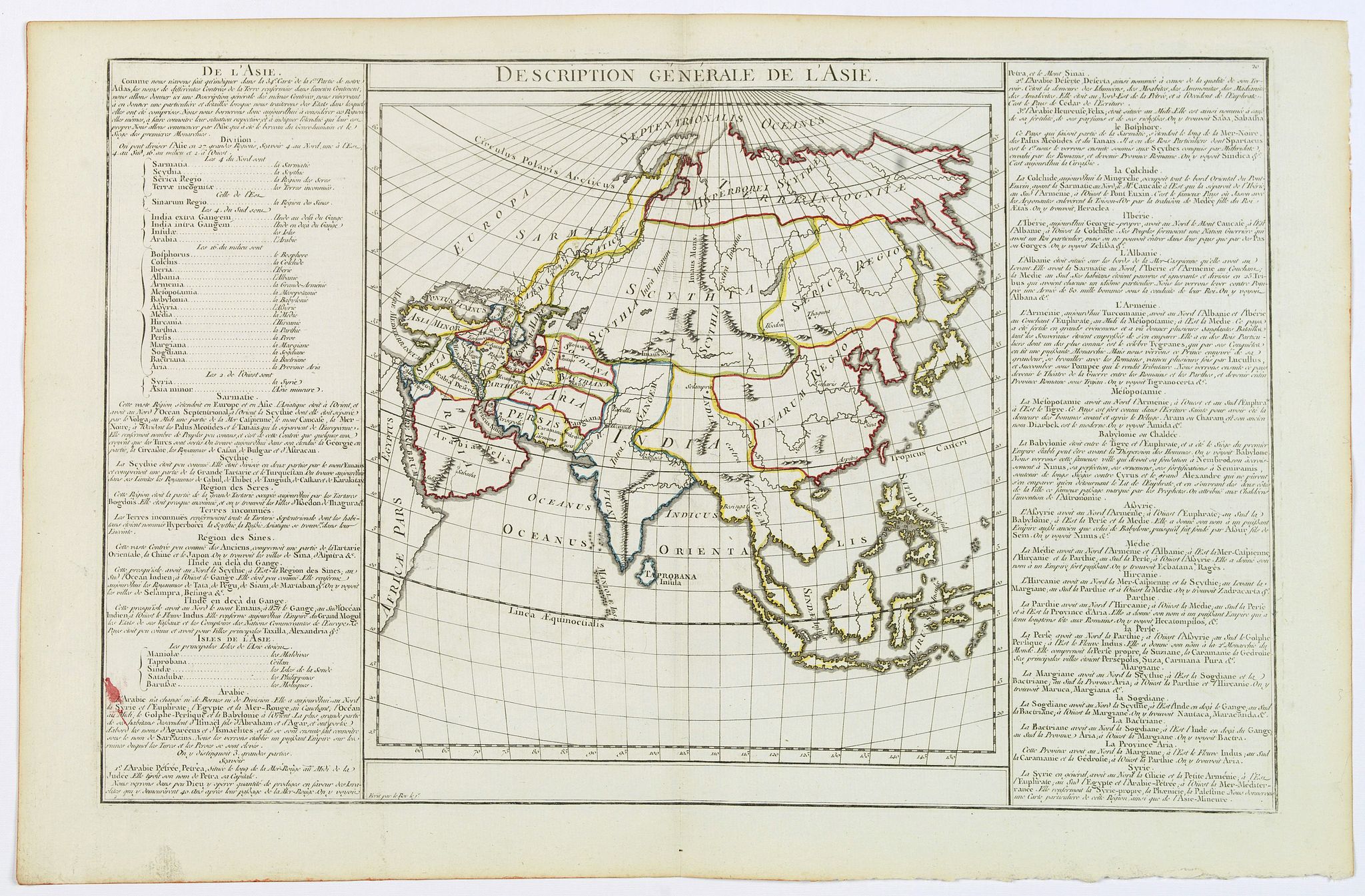 DE MORNAS., Description Generale de L'Asie., antique map, old maps