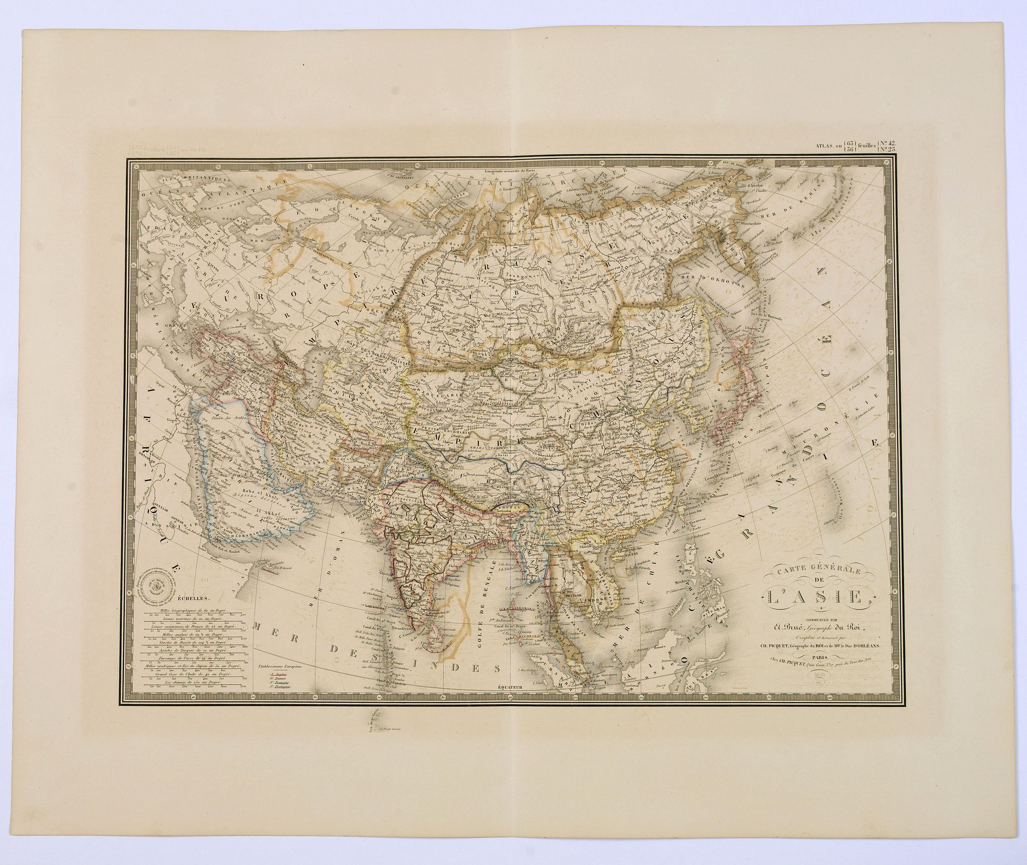 BRUE, A.H., Carte Generale de L'Asie., antique map, old maps