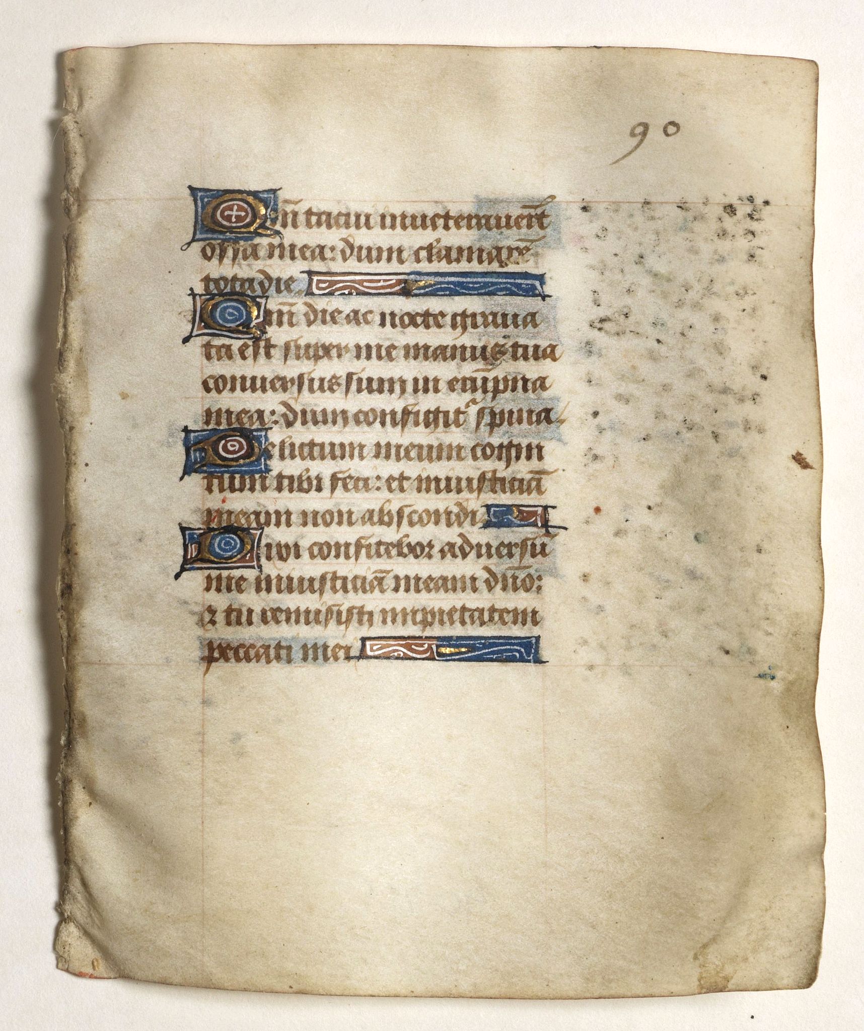 BOOK OF HOURS, Leaf on vellum from a small manuscript Book of Hours., antique map, old maps