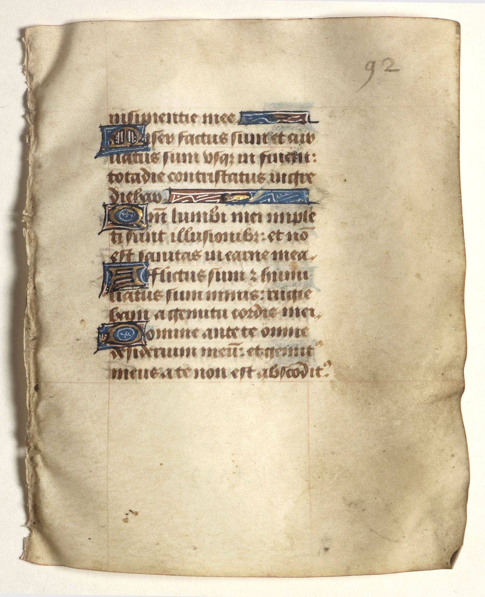 BOOK OF HOURS, Leaf on vellum from a small manuscript Book of Hours., antique map, old maps