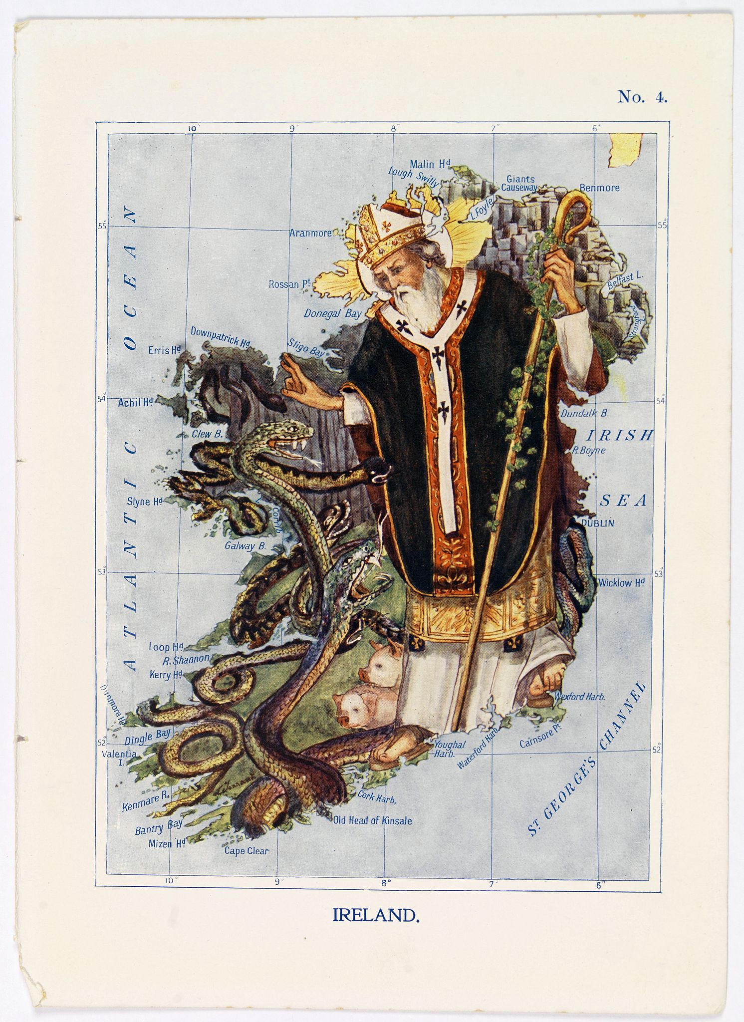 TENNANT, Lillian., Ireland., antique map, old maps