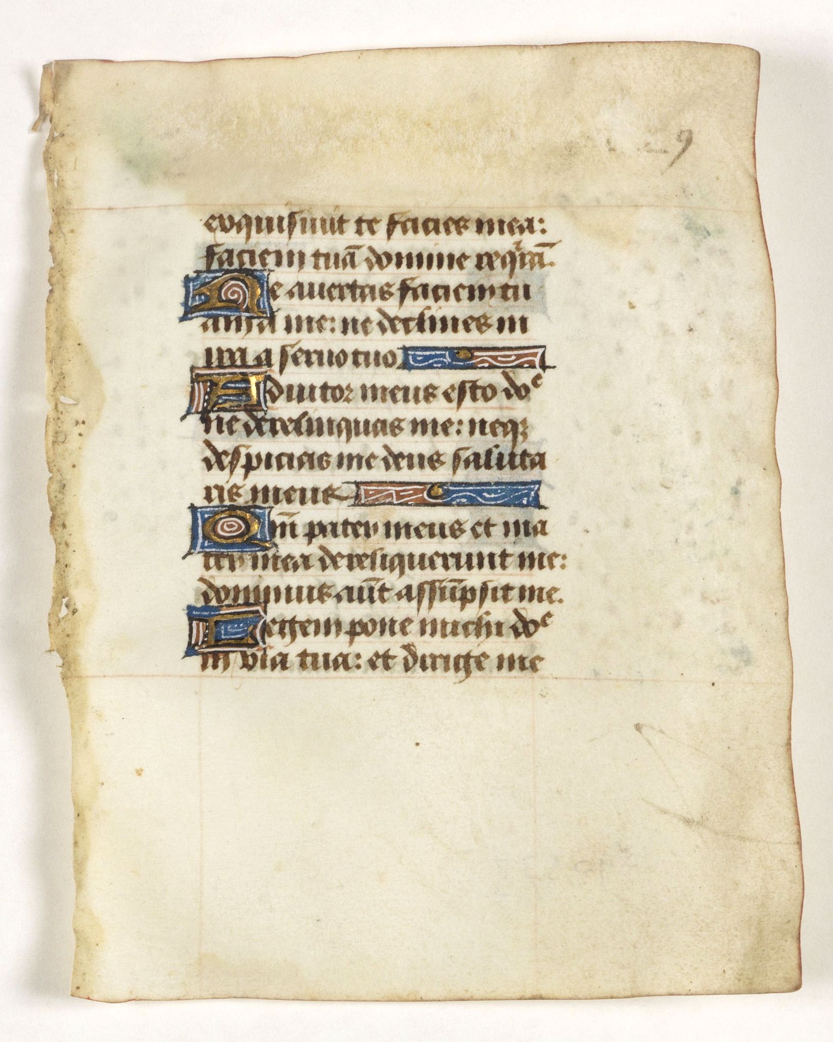 BOOK OF HOURS, Leaf on vellum from a manuscript Book of Hours., antique map, old maps