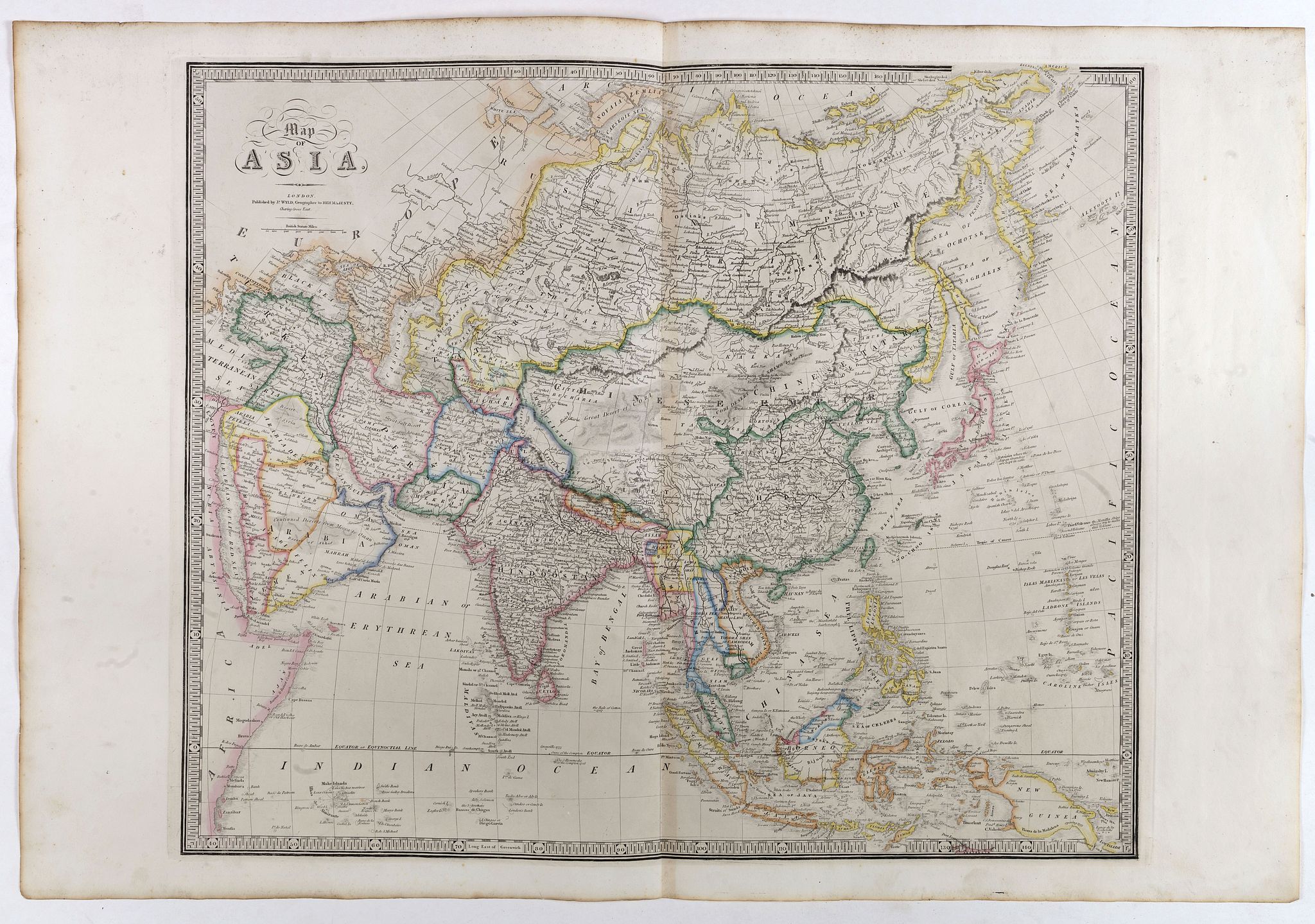 WYLD, J., Map of Asia. . ., antique map, old maps