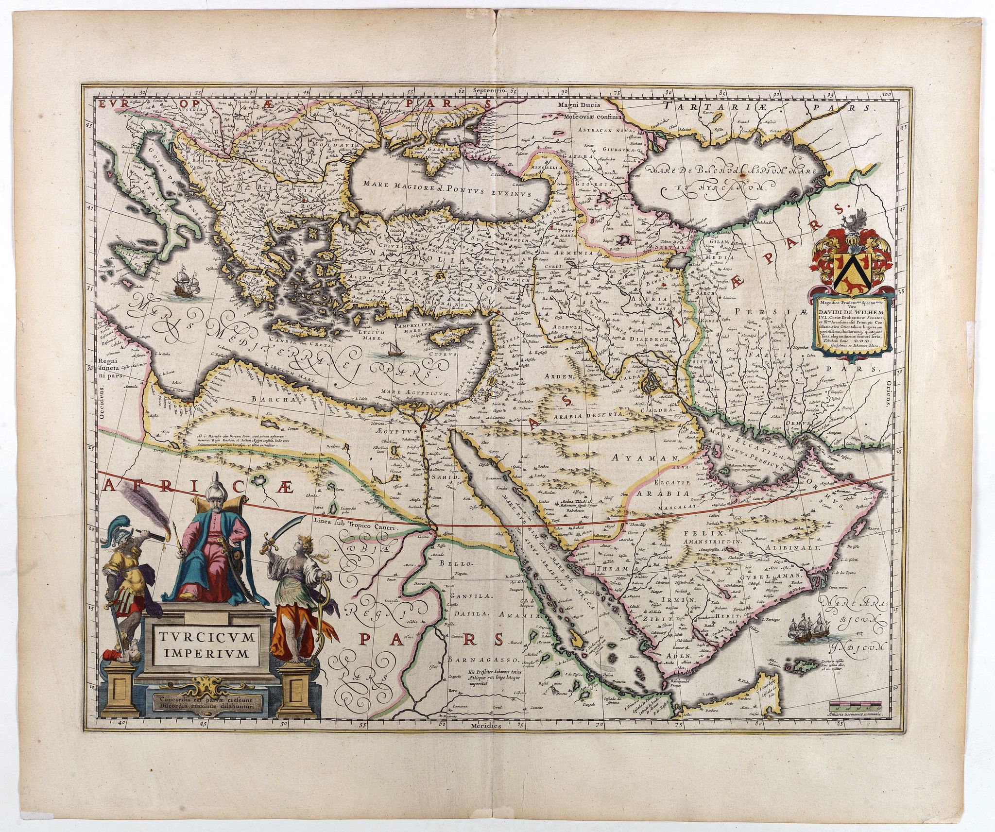 BLAEU, W., Turcicum Imperium., antique map, old maps