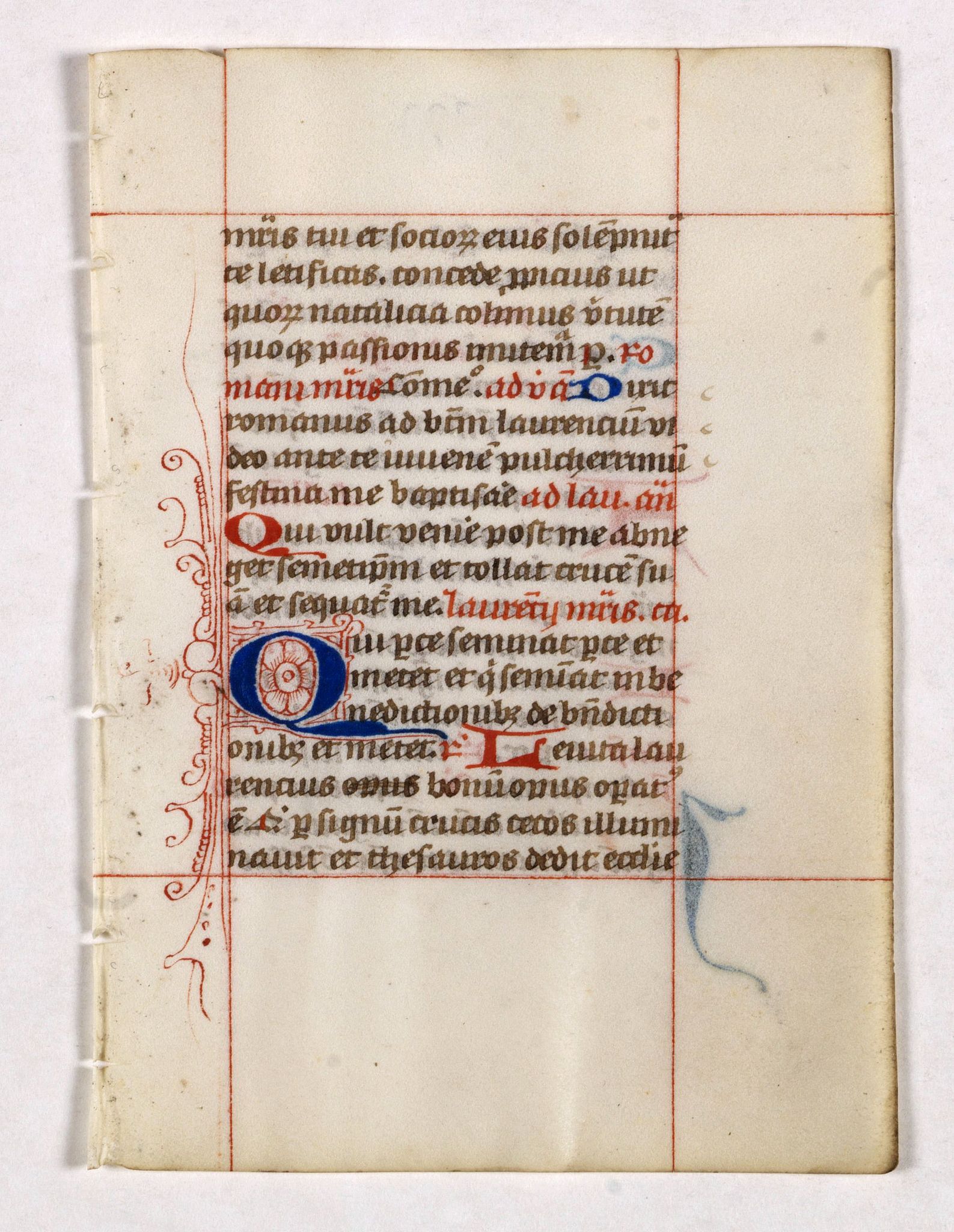 BREVIER, A leaf from a breviary., antique map, old maps