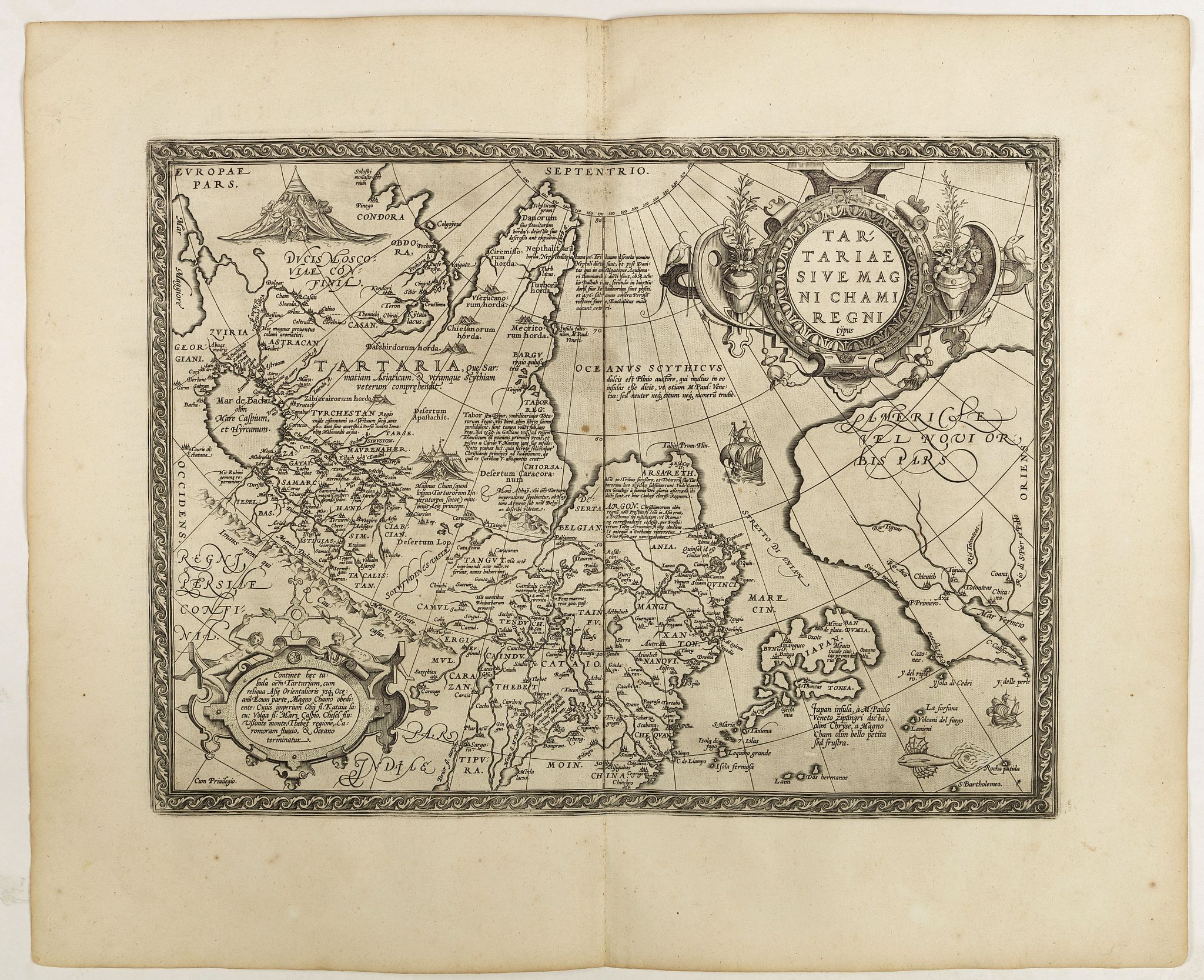 ORTELIUS, A., Tartariae sive magni Chami regni typus., antique map, old maps