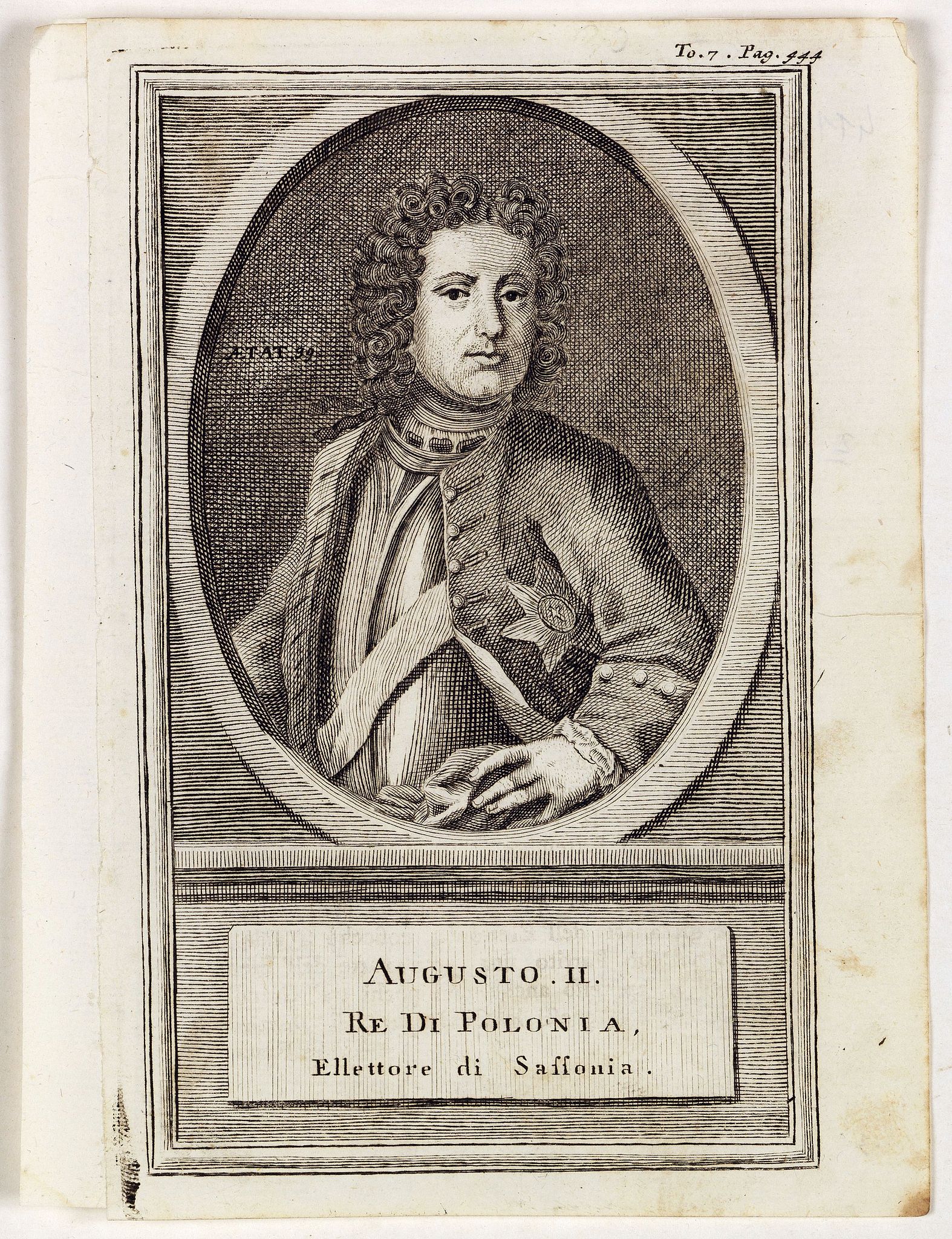 ALBRIZZI, G., Augusti. II. Re di Polonia, Ellettore di Sassonia., antique map, old maps
