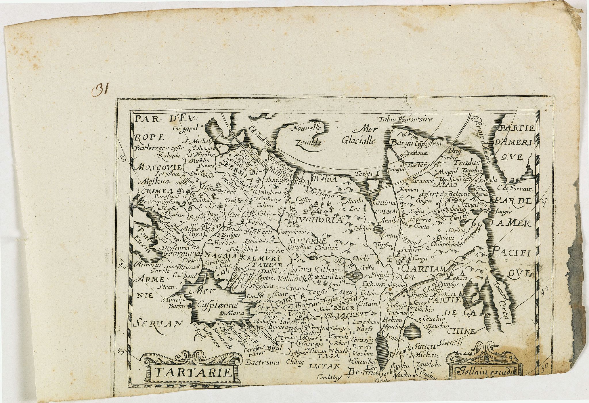 JOLLAIN, G., Tartarie., antique map, old maps