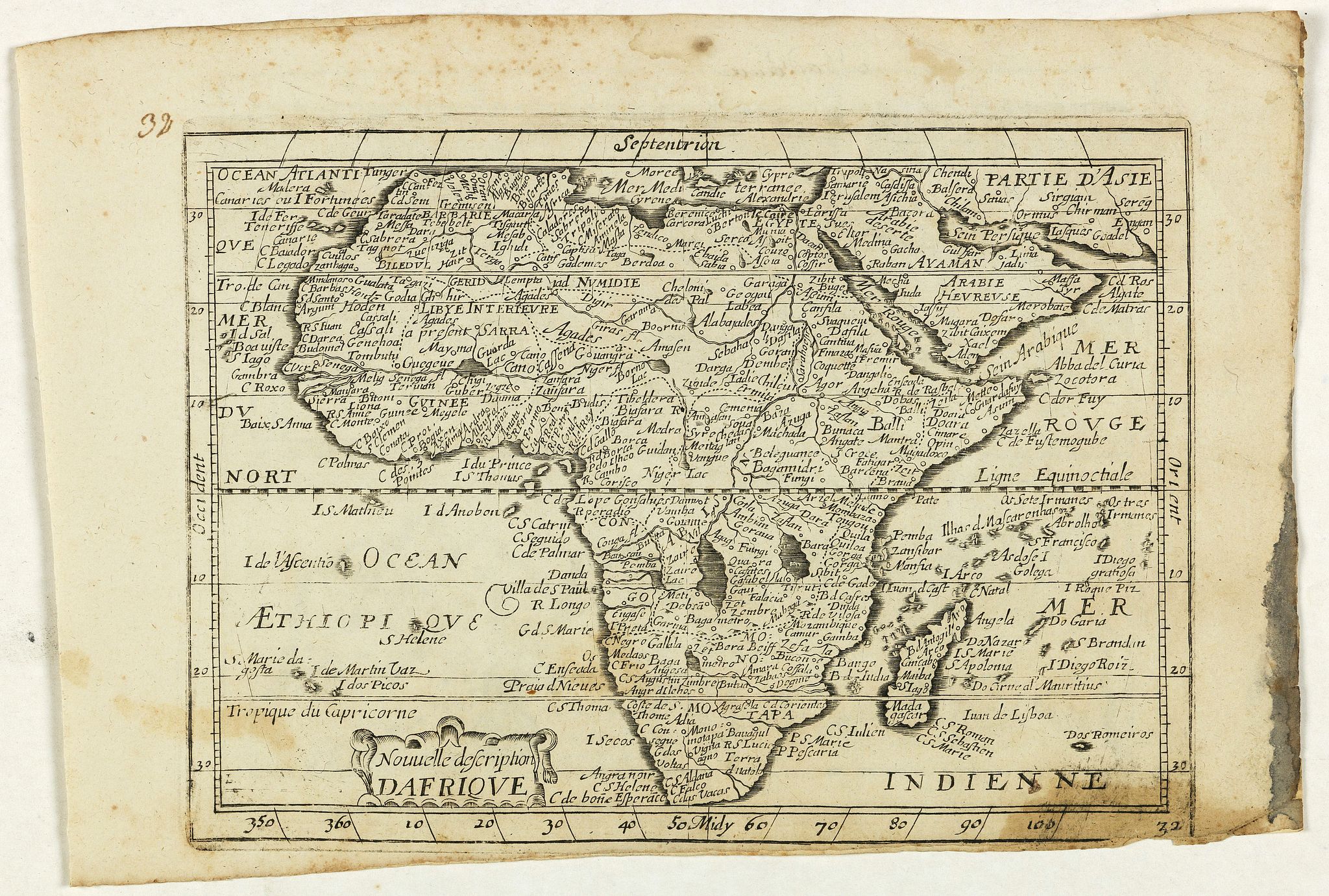 JOLLAIN, G., Nouvelle description d'Afrique., antique map, old maps
