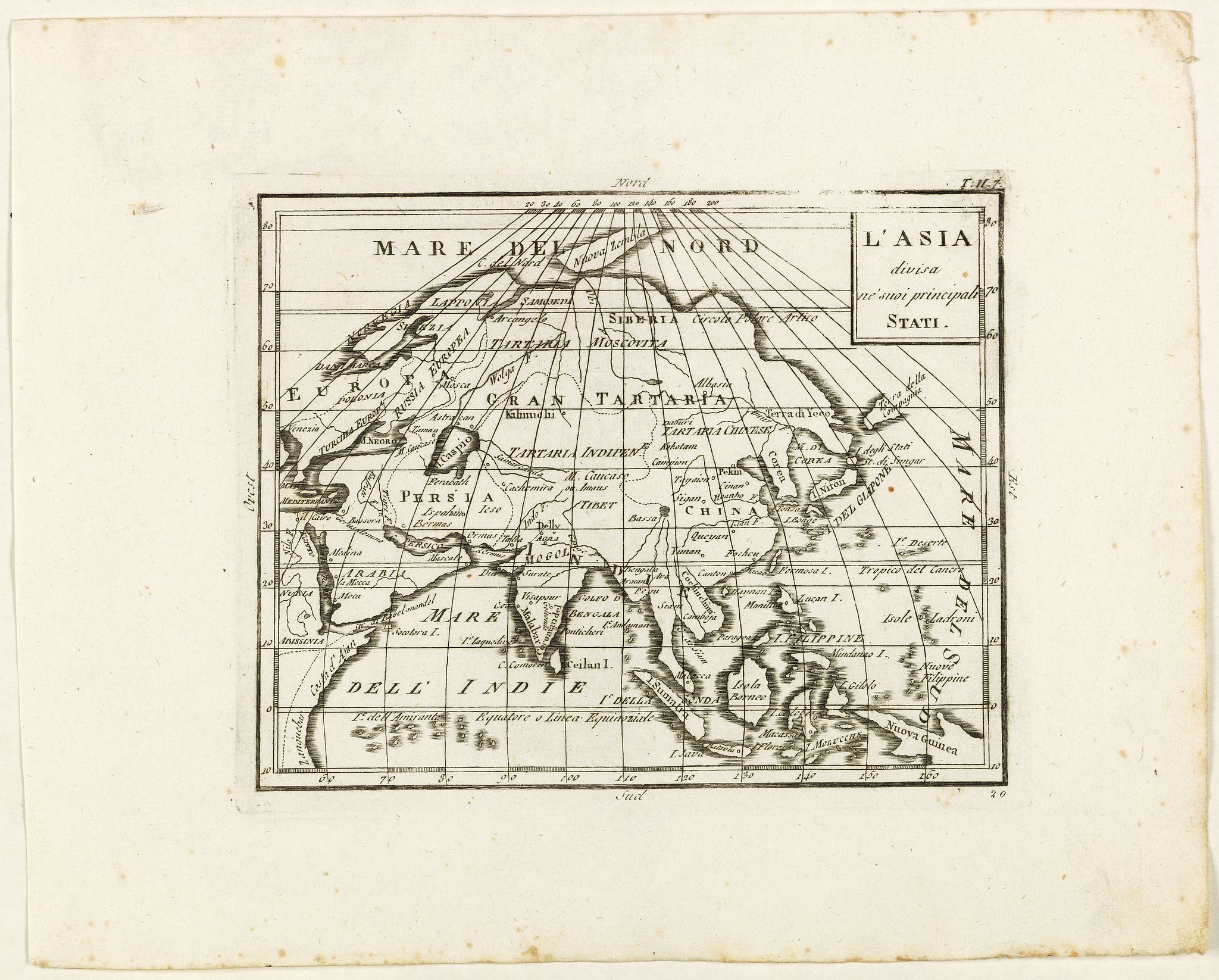 ZEMPEL, G., L'Asia divisa ne' suoi principali stati., antique map, old maps
