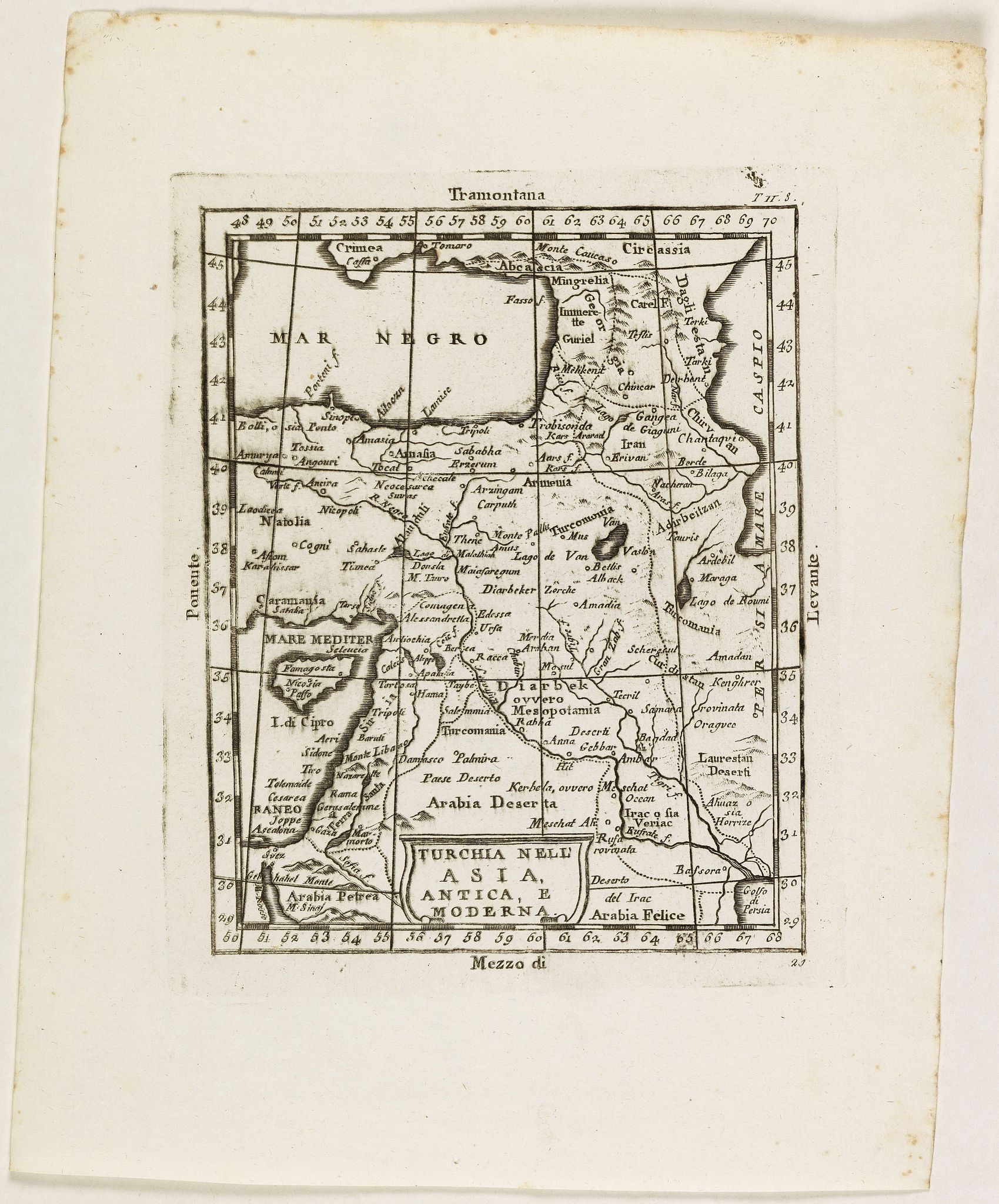 ZEMPEL, G., Turchia Nell' Asia antica, e moderna., antique map, old maps