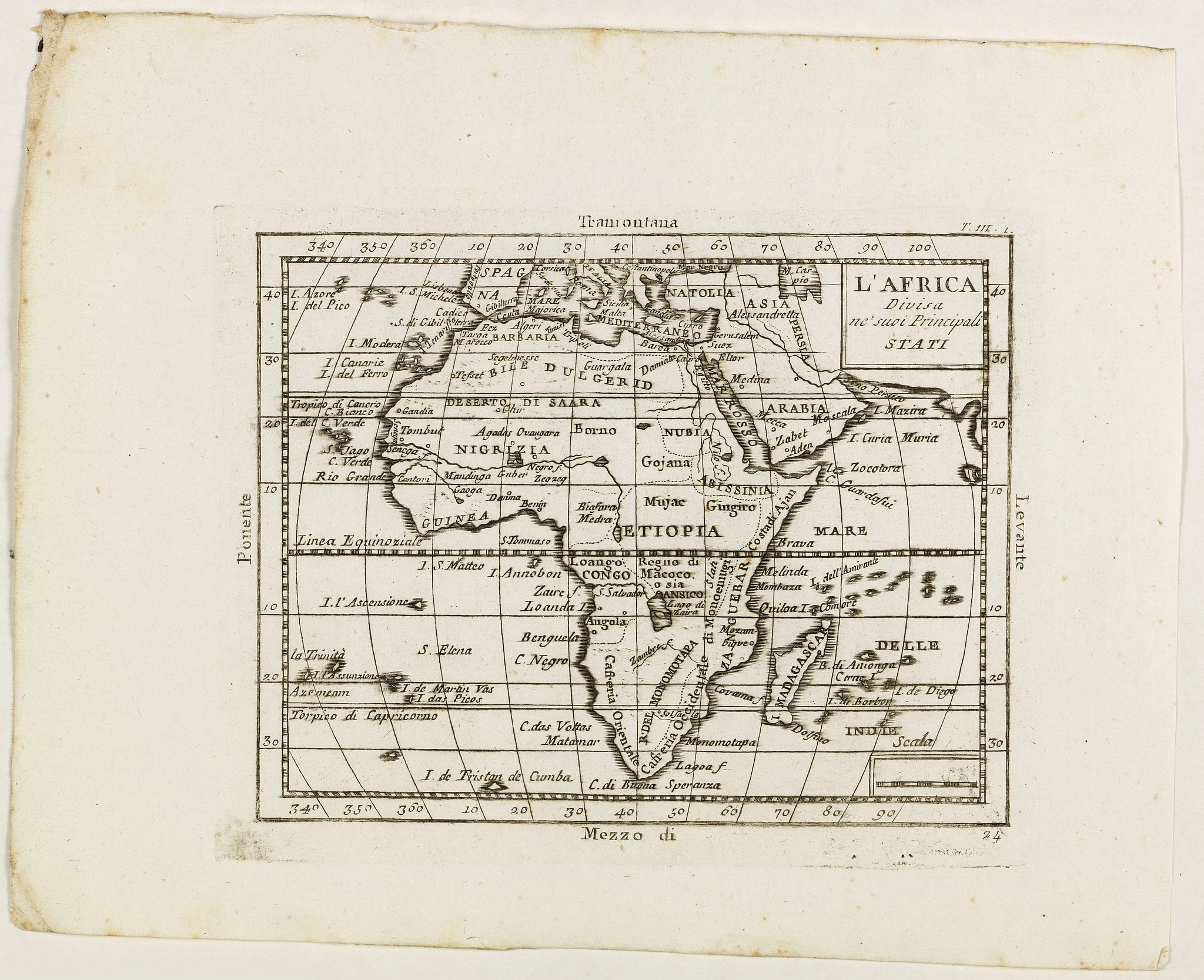 ZEMPEL, G., L'Africa divisa ne' suoi principal stati., antique map, old maps