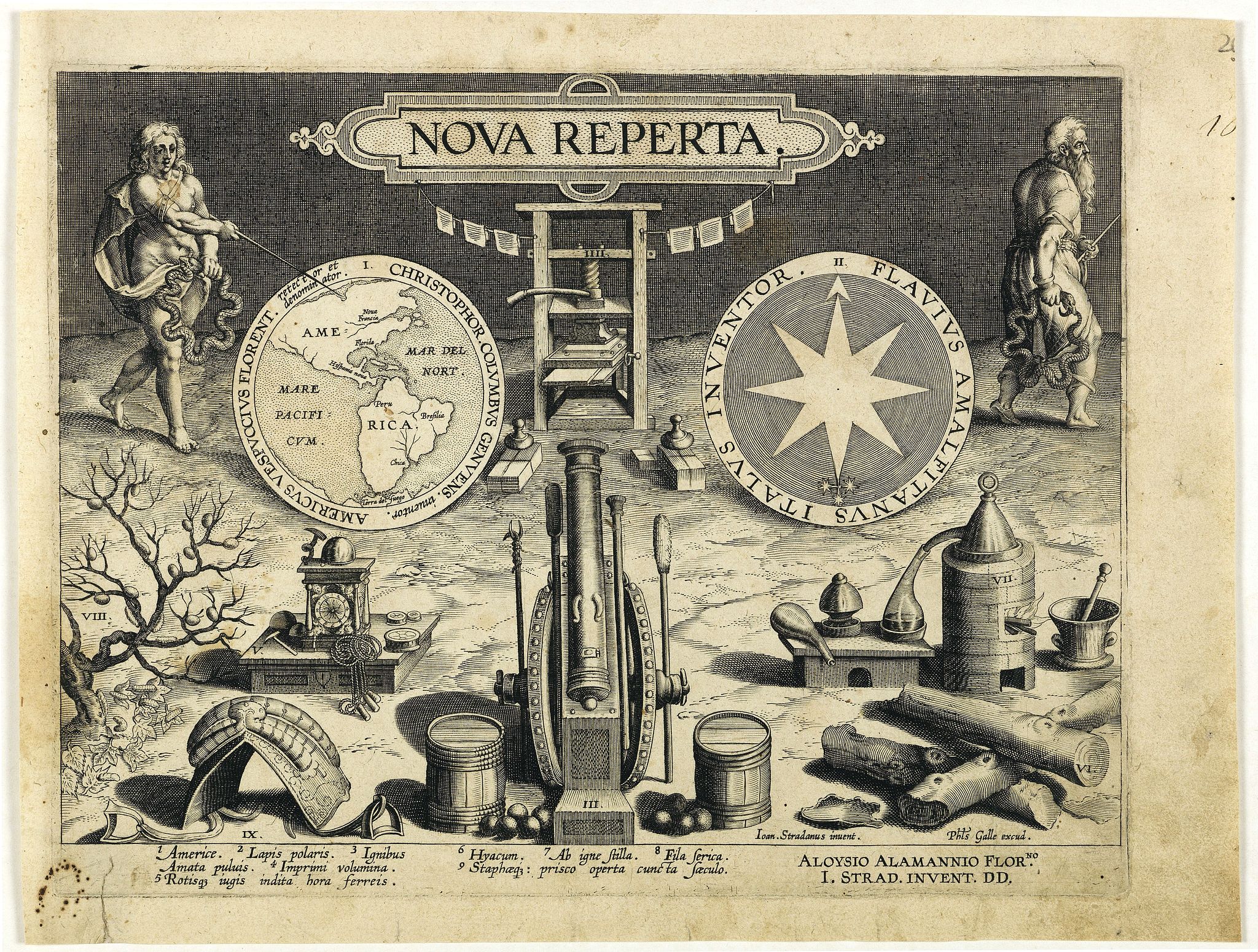 STRADANUS, Johannes / COLLAERT, Jan (II)., Nova reperta., antique map, old maps
