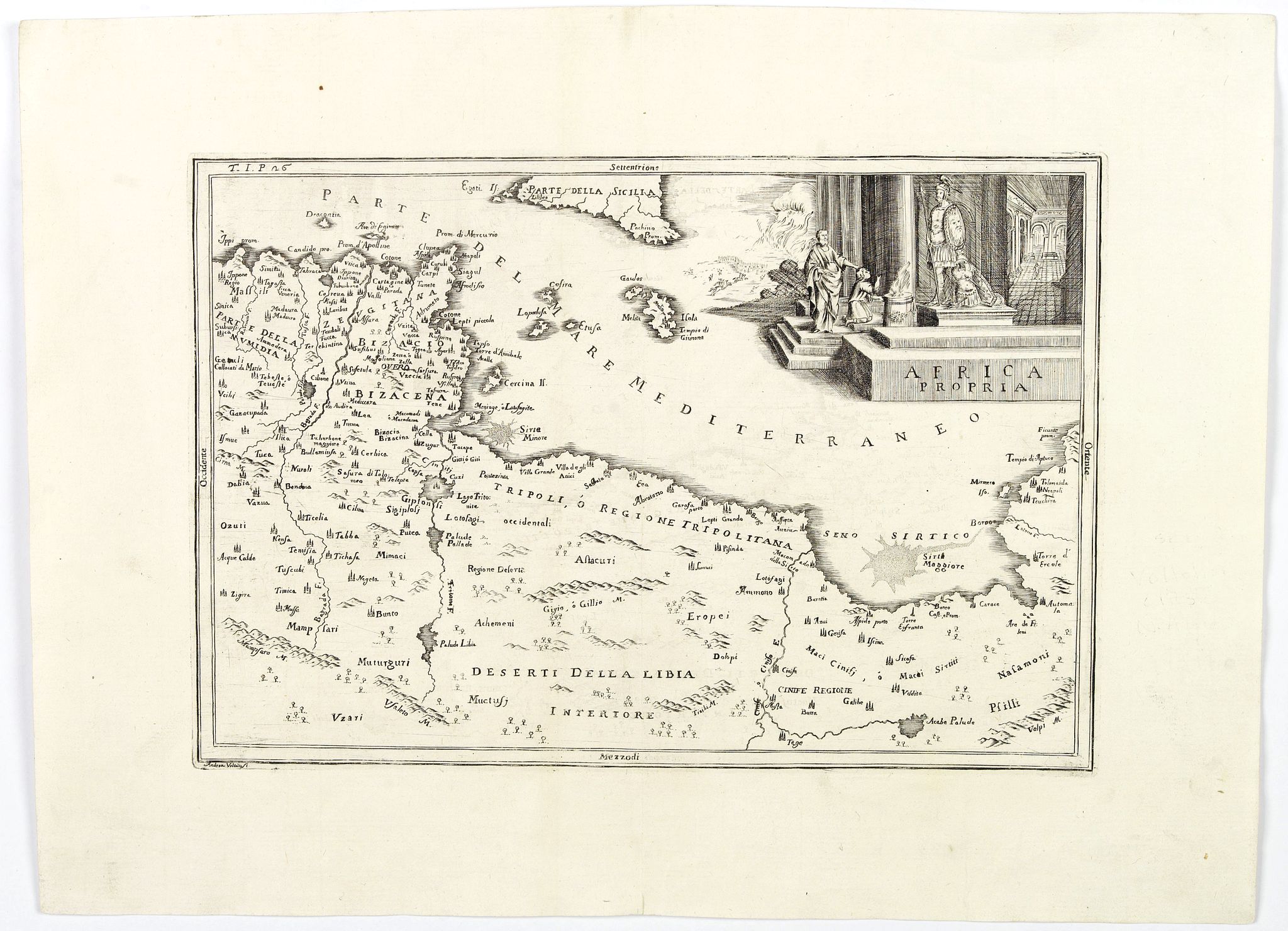 CELLARIUS., Africa Propria., antique map, old maps