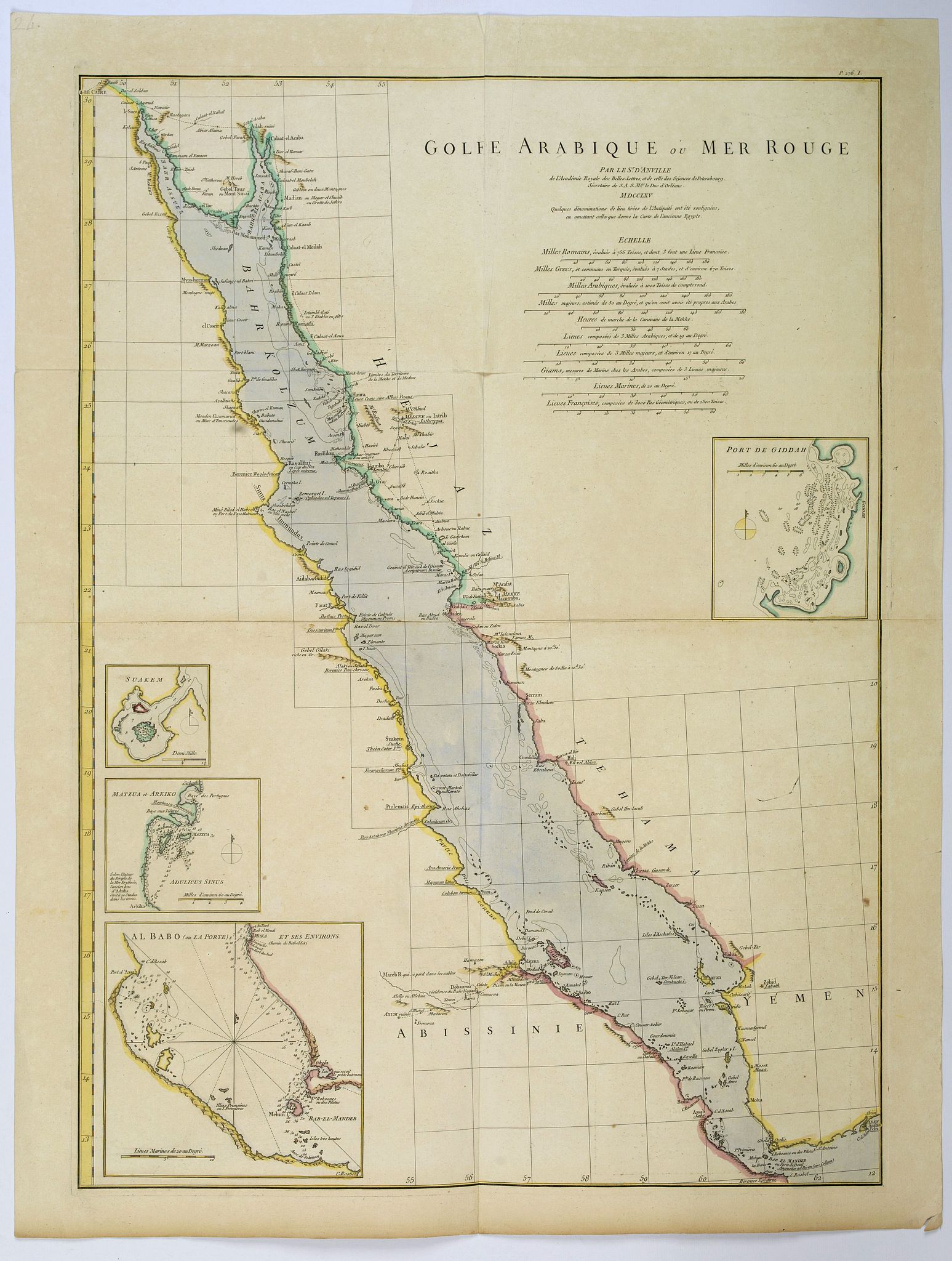 D'ANVILLE, J.B.B., Golfe Arabique ou Mer Rouge., antique map, old maps
