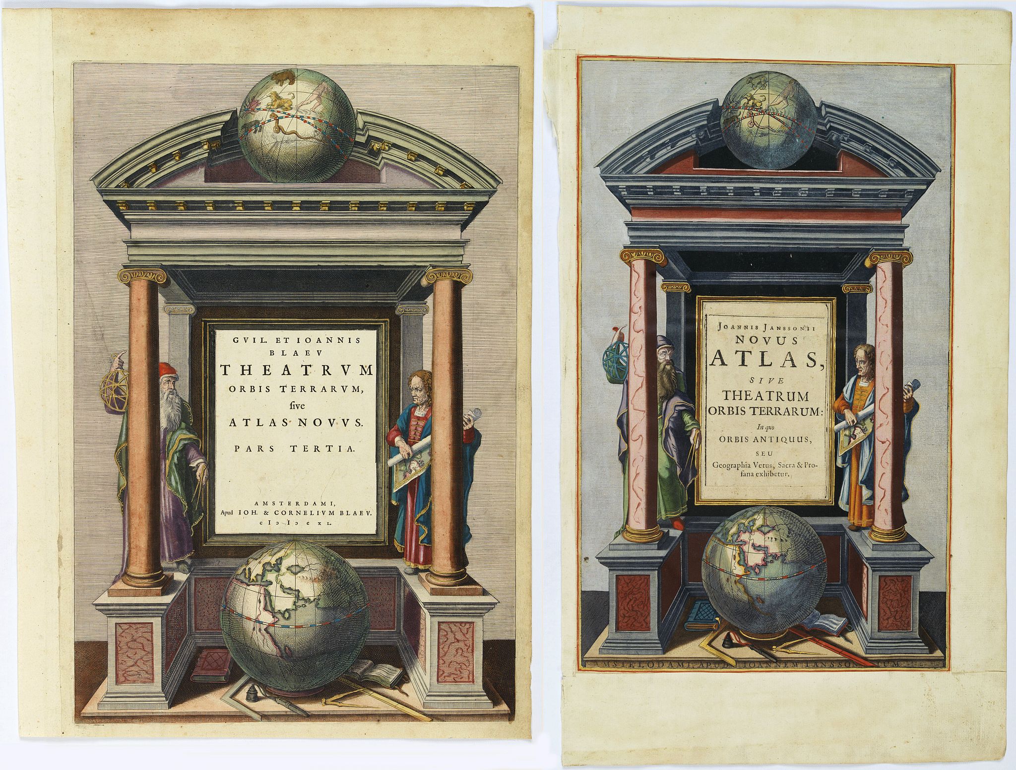 BLAEU, J. / JANSSON, J., (Title page) Theatrum orbis Terrarum sive Atlas Novus pars Tertia. / Novus Atlas, sive Theatrum Orbis Terrarum: in quo Orbis Antiquus. . ., antique map, old maps