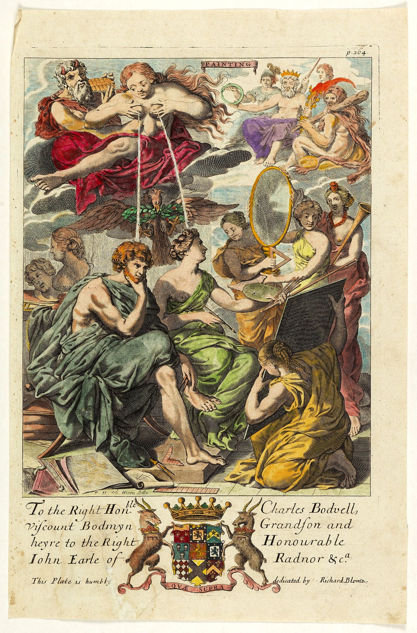 BLOME, R., (Dedication page) The Gentleman's Recreation., antique map, old maps