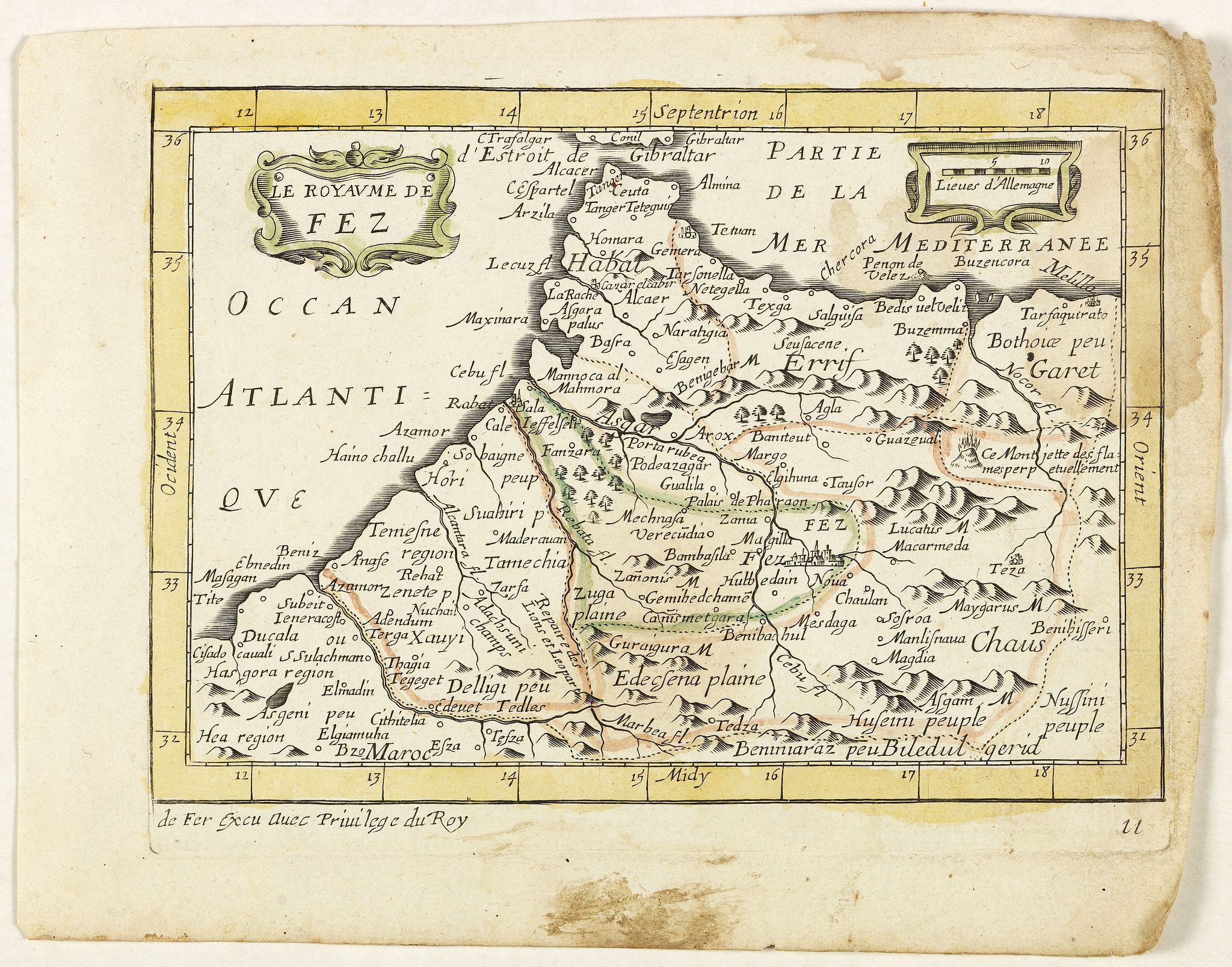 PICART, Nicolas / DUVAL, Pierre., Le Royaume de Fez. (11)., antique map, old maps