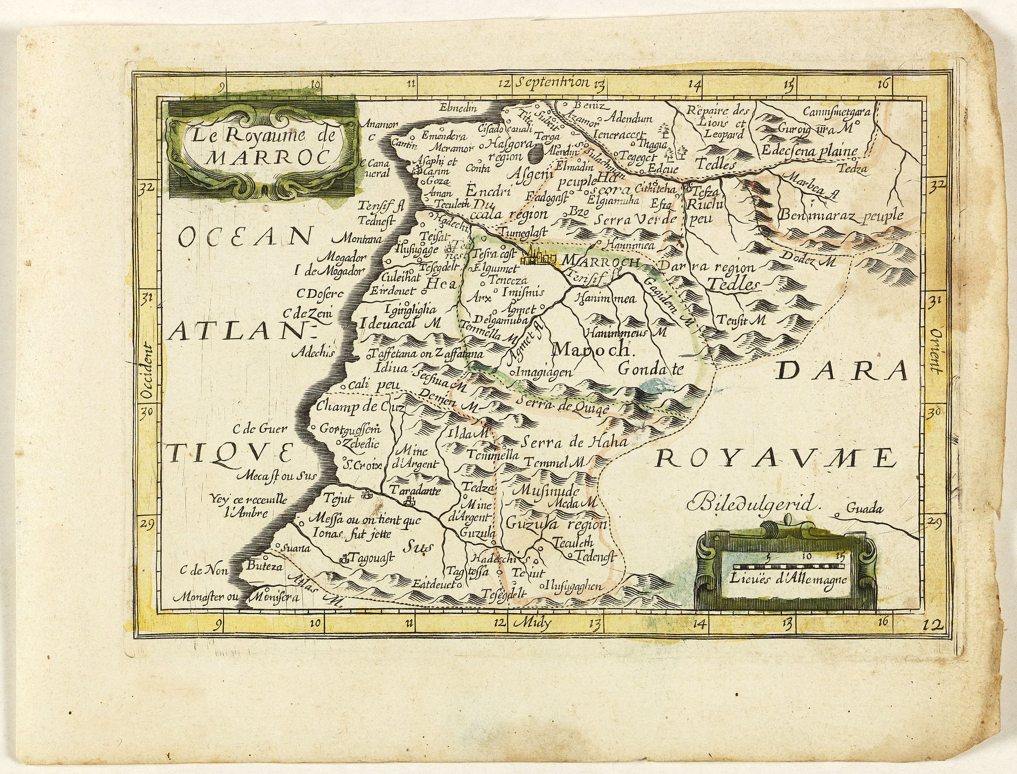PICART, Nicolas / DUVAL, Pierre., Le Royaume de Maroc. (12)., antique map, old maps