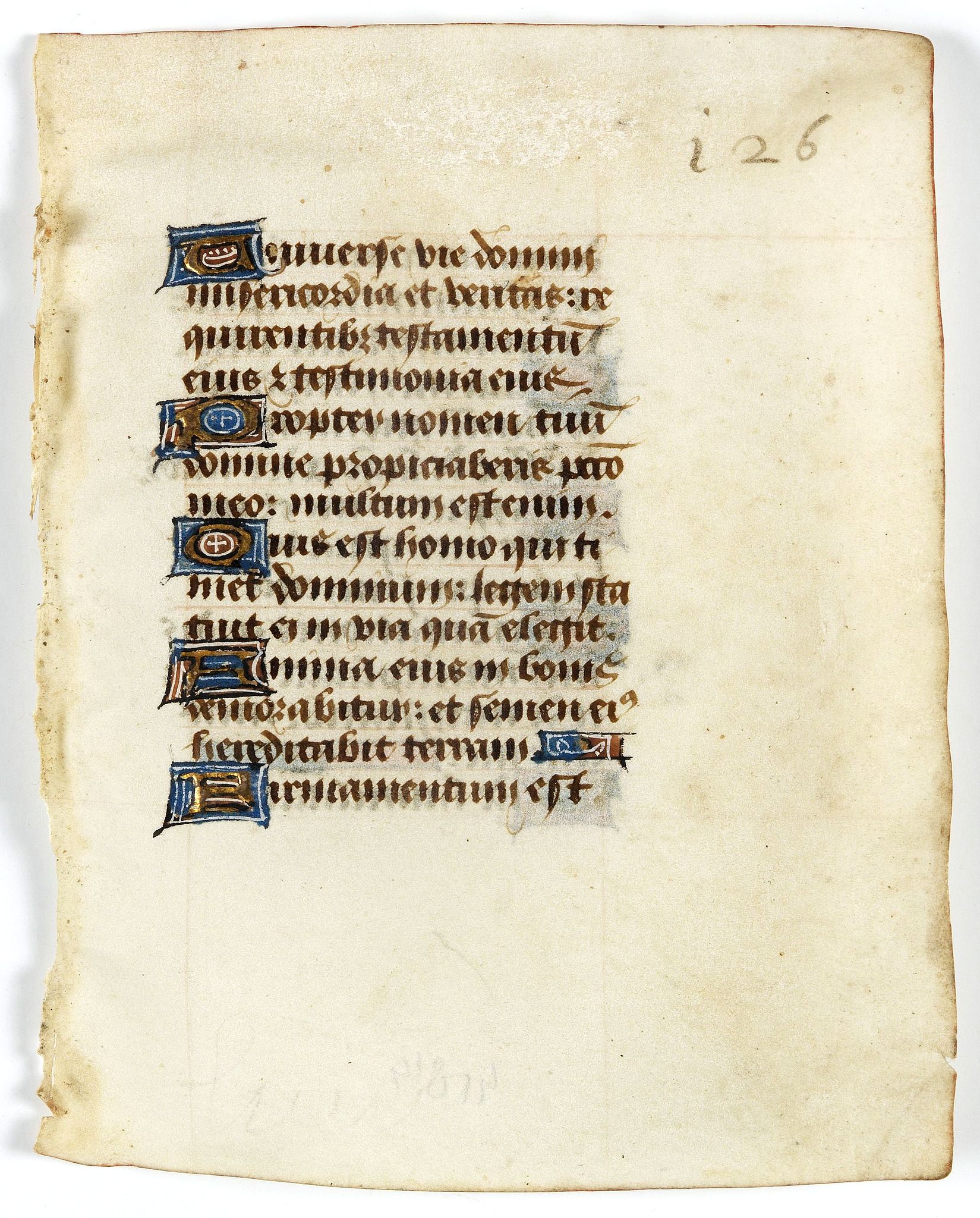 BOOK OF HOURS, Leaf on vellum from a manuscript Book of Hours., antique map, old maps