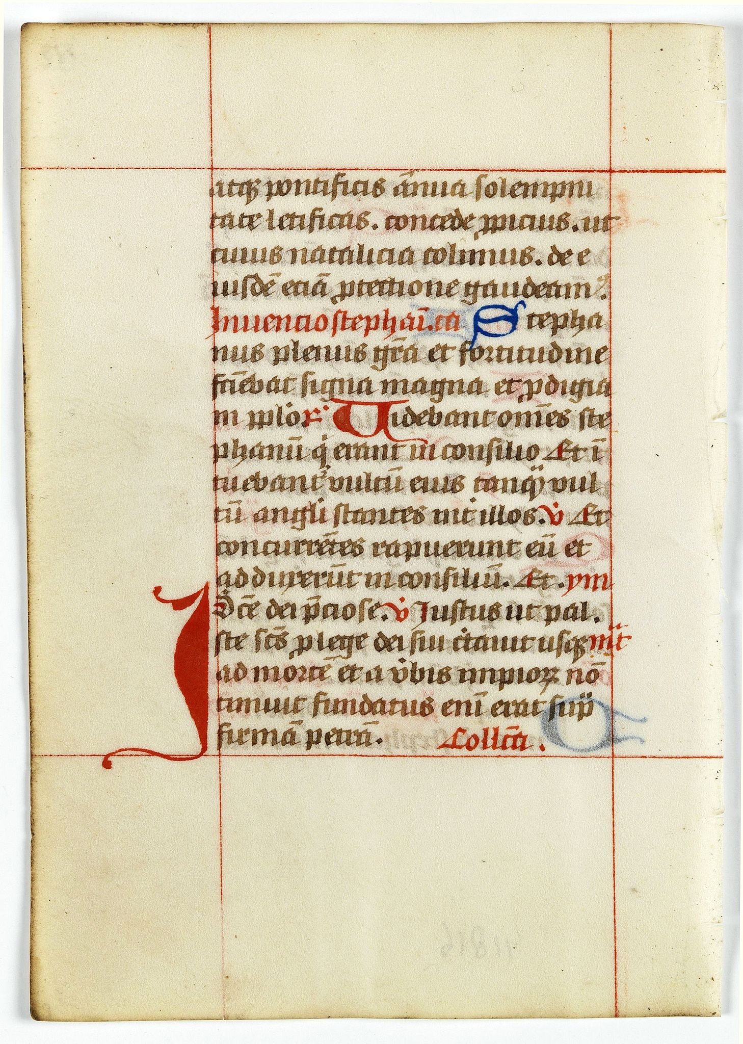 BREVIER, A leaf from a breviary., antique map, old maps