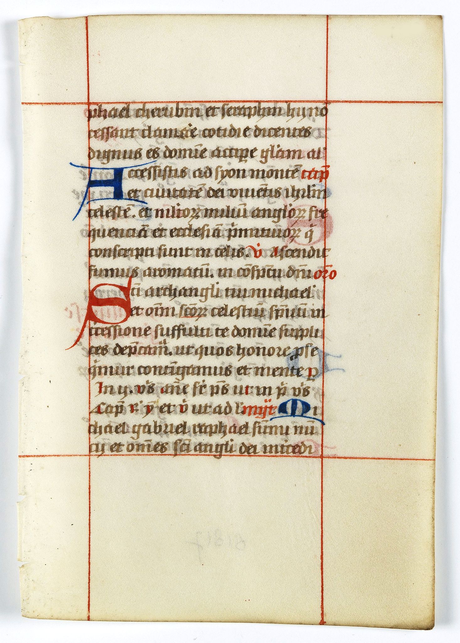 BREVIER, A leaf from a breviary., antique map, old maps