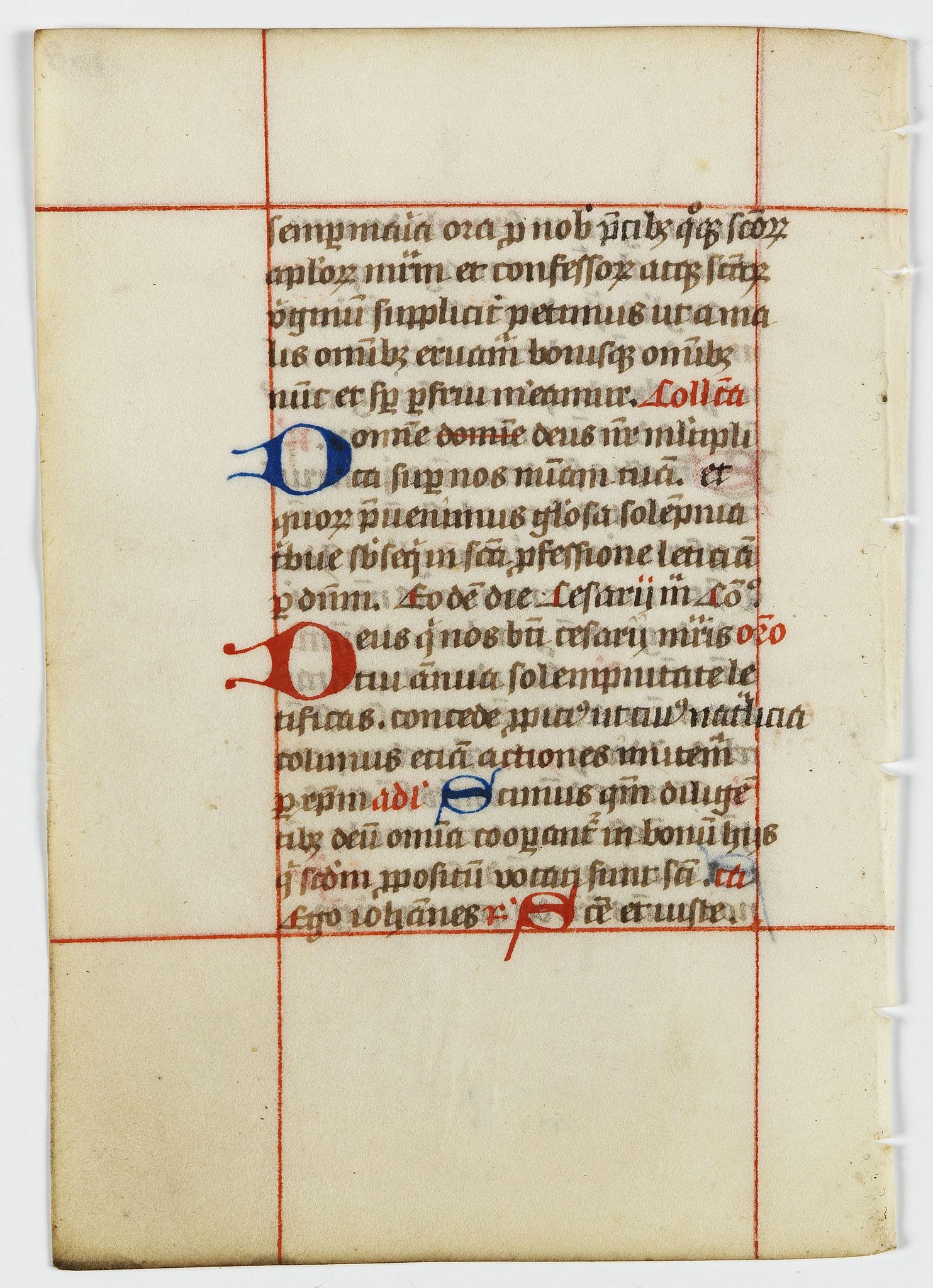 BREVIER, A leaf from a breviary., antique map, old maps
