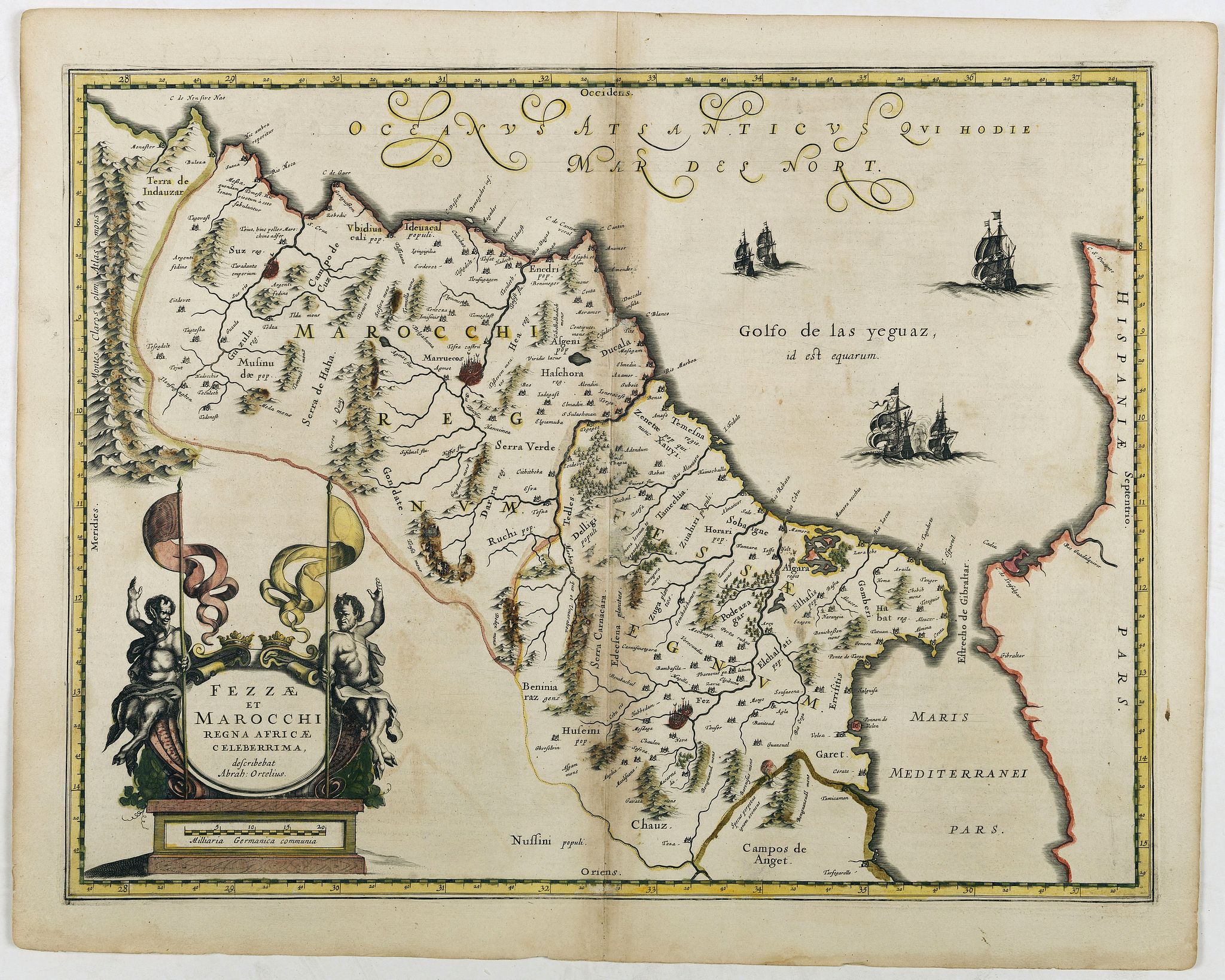 JANSSONIUS, J. / HONDIUS, J., Fezzae et Marocchi regna Africae celeberrima., antique map, old maps