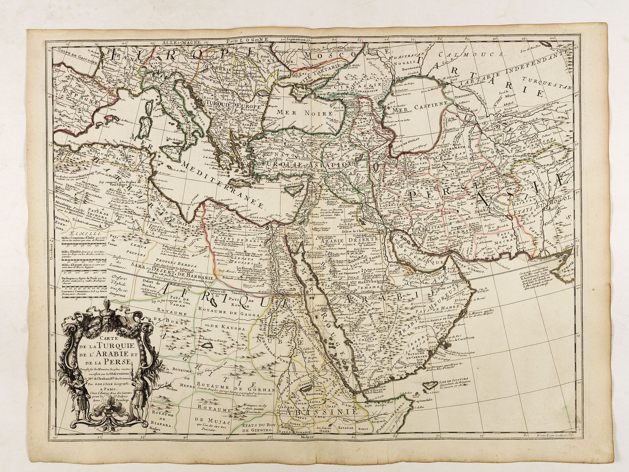 L'ISLE, G. de., Carte de la Turquie de l'Arabie et de la Perse., antique map, old maps