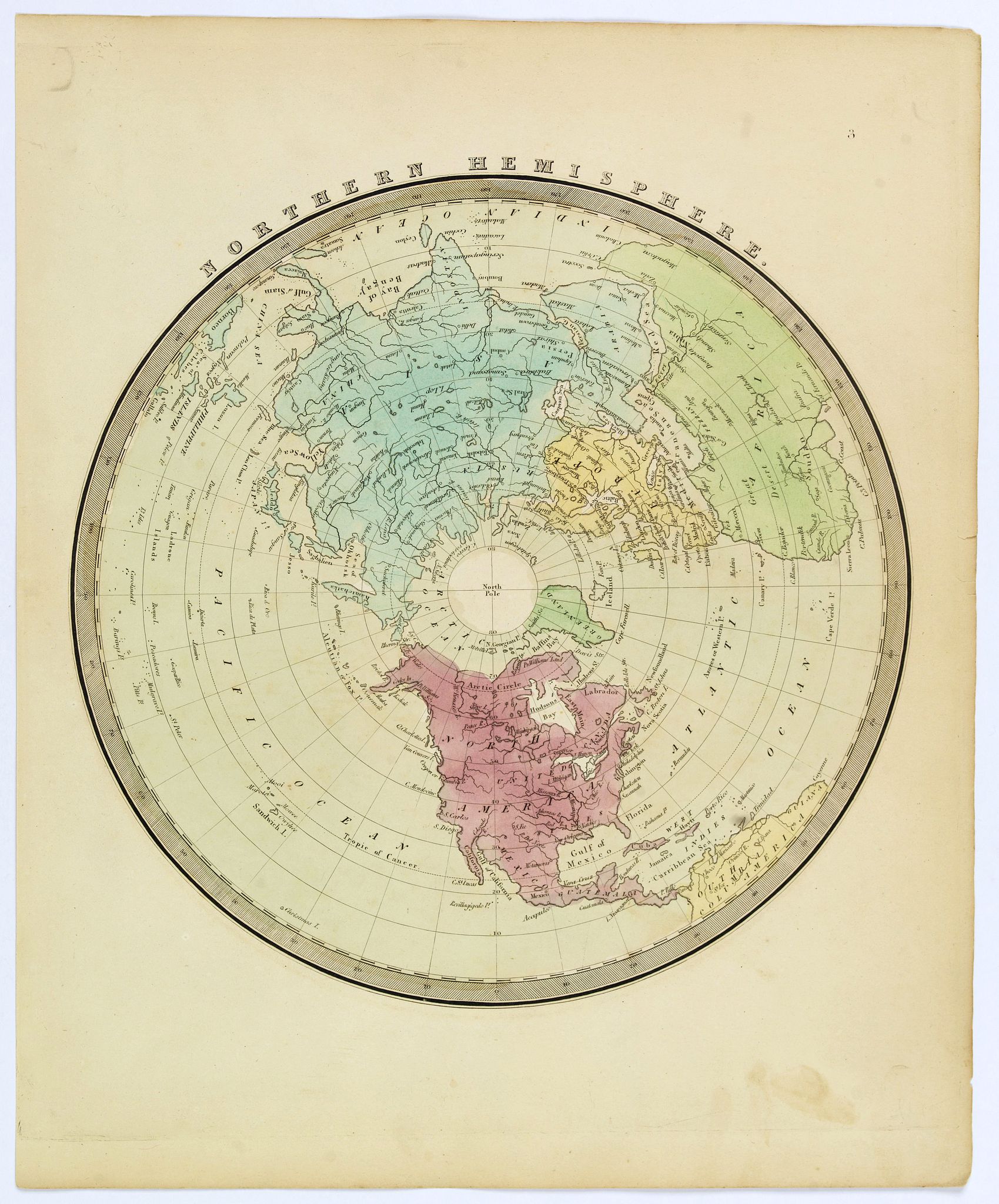 BURR, David., Northern Hemisphere., antique map, old maps