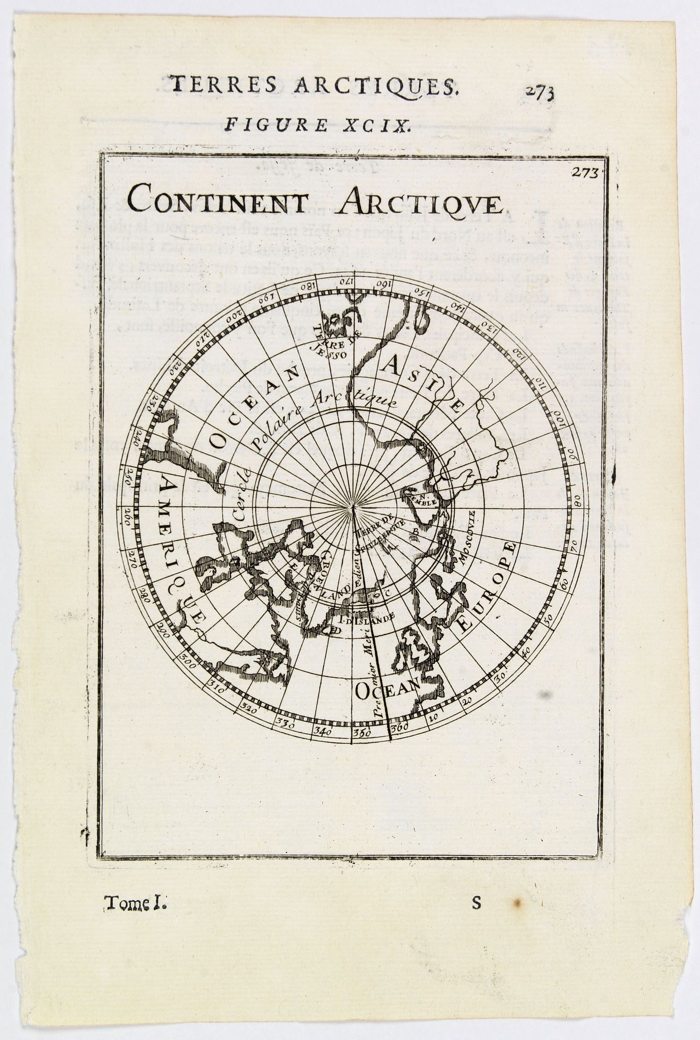 MALLET, Allain., Continent Arctique., antique map, old maps