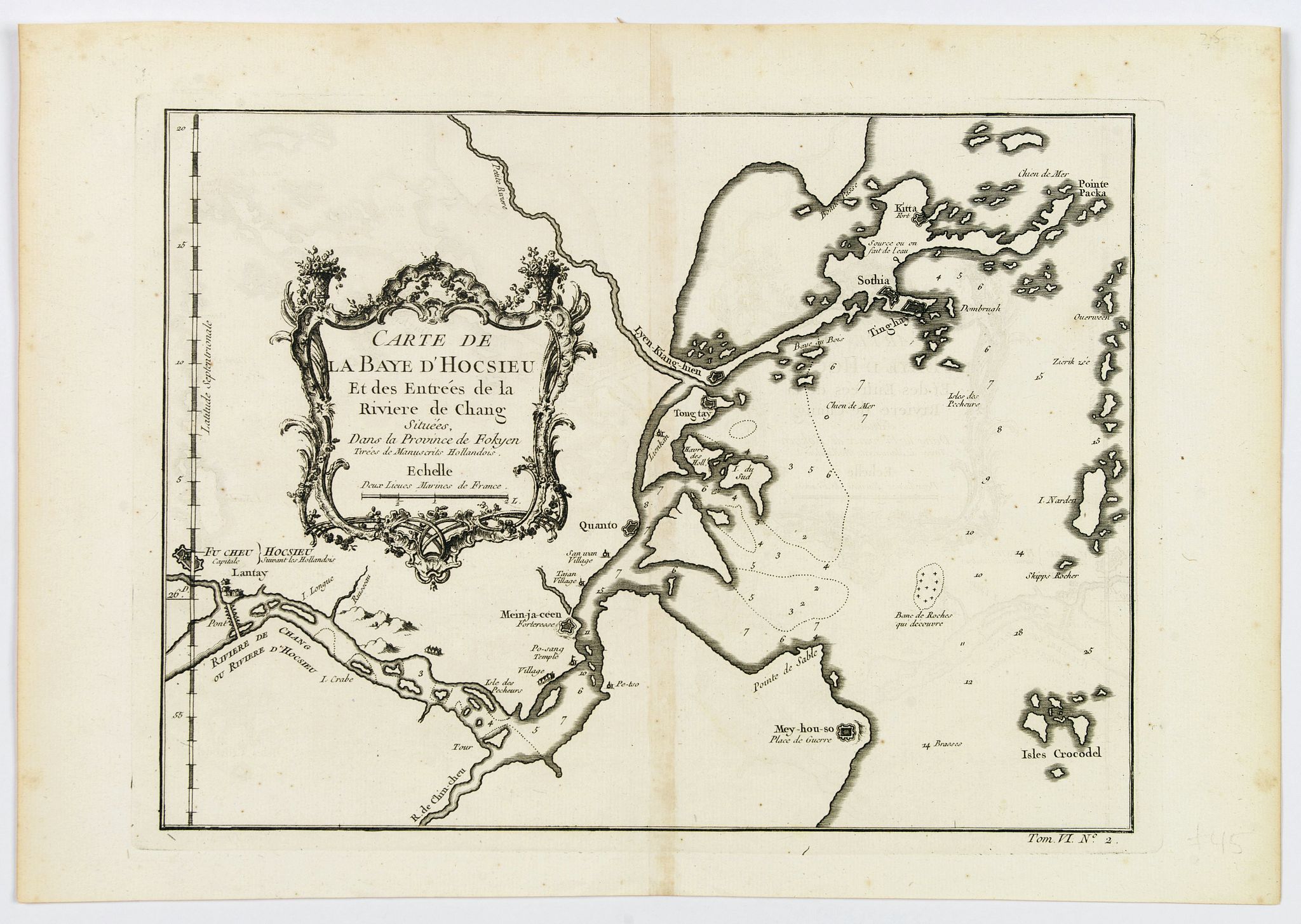 BELLIN, J.N. / PREVOST., Carte de la Baye d'Hocsieu. . ., antique map, old maps