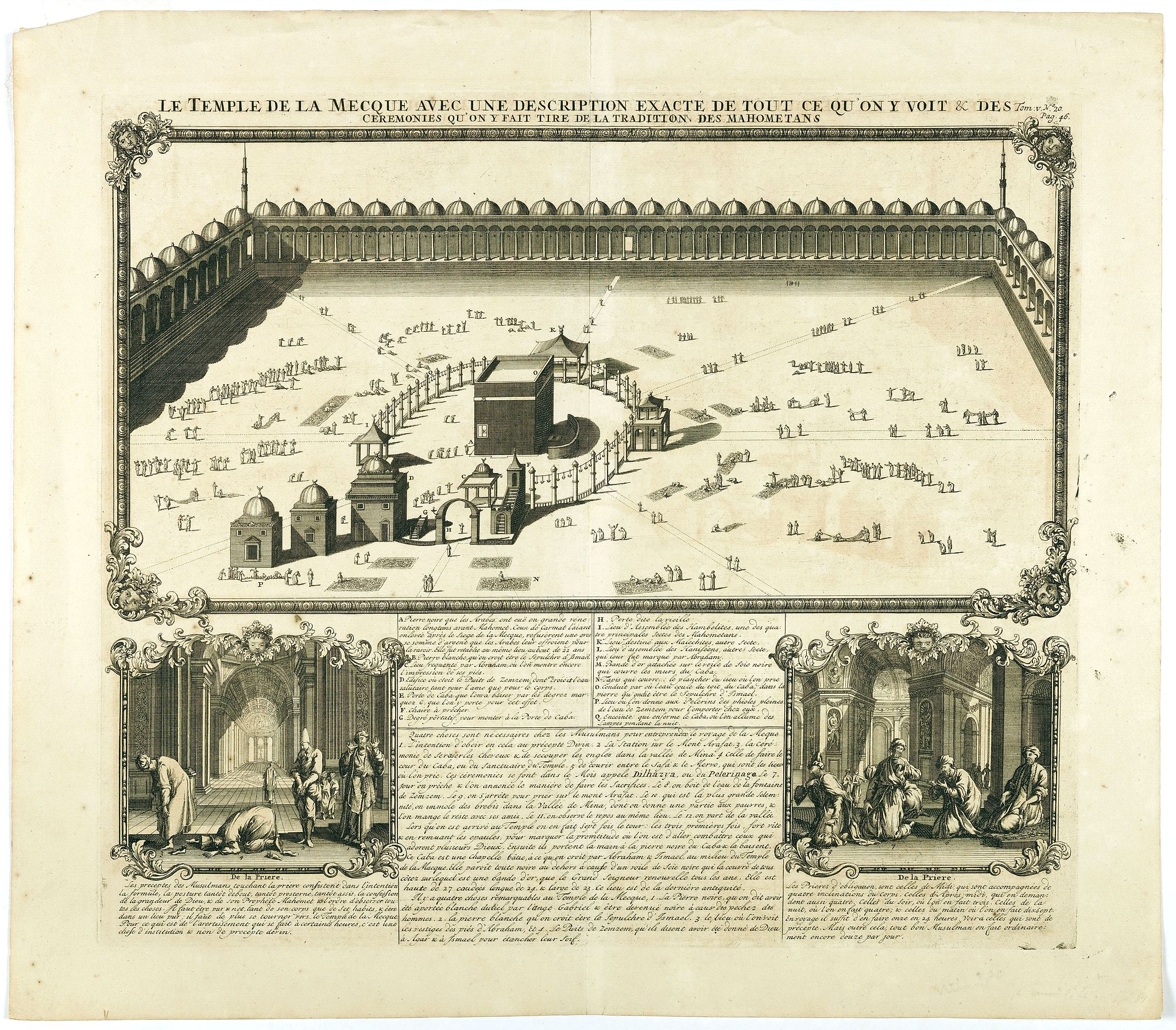 CHATELAIN, H., Le temple de la Mecque avec une description de tout ce qu'on y voit . . ., antique map, old maps