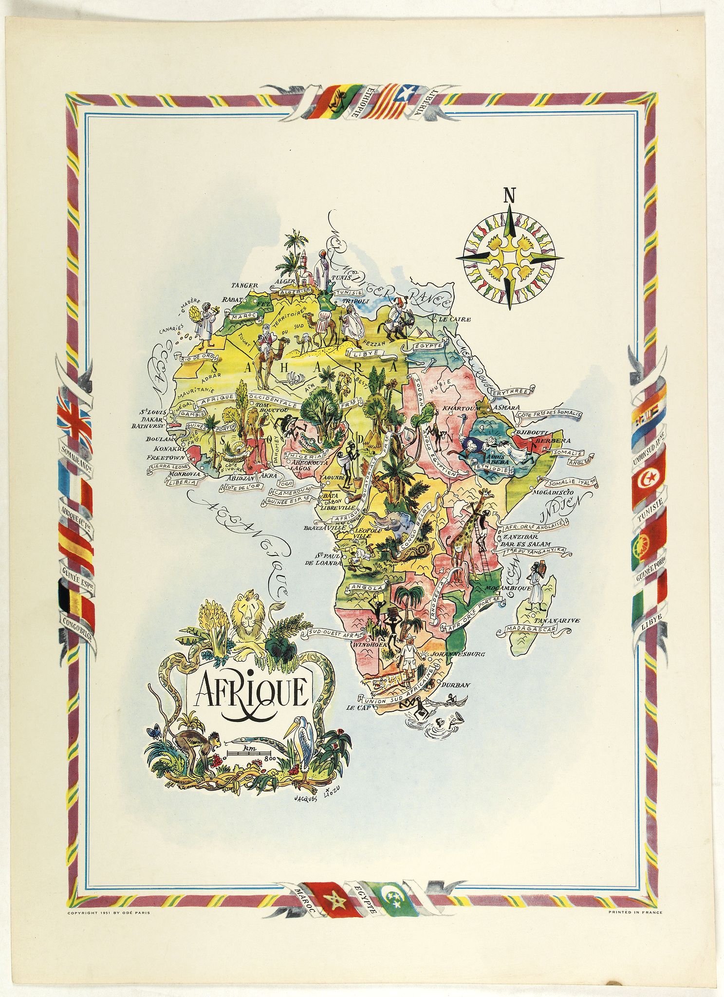 LIOZU, J., Afrique., antique map, old maps