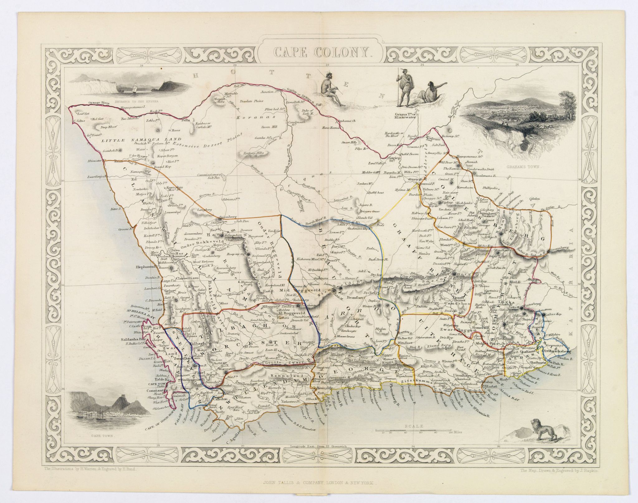 TALLIS, John., Cape Colony., antique map, old maps