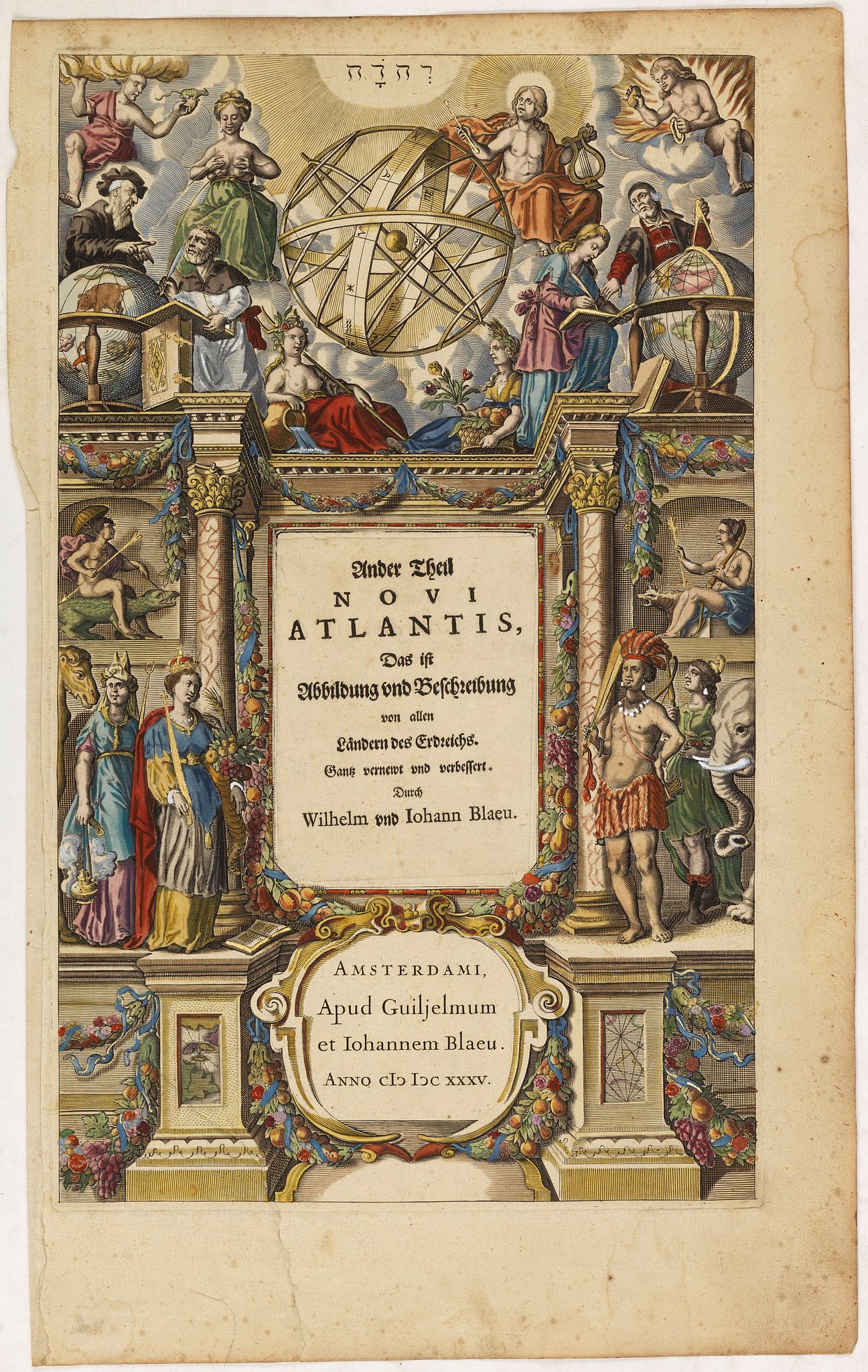 BLAEU, W. / J., (Title page) Ander Theil Novi Atlantis Das ist Abbildung und Beschreibung von allen Ländern des Erdreichs. . ., antique map, old maps